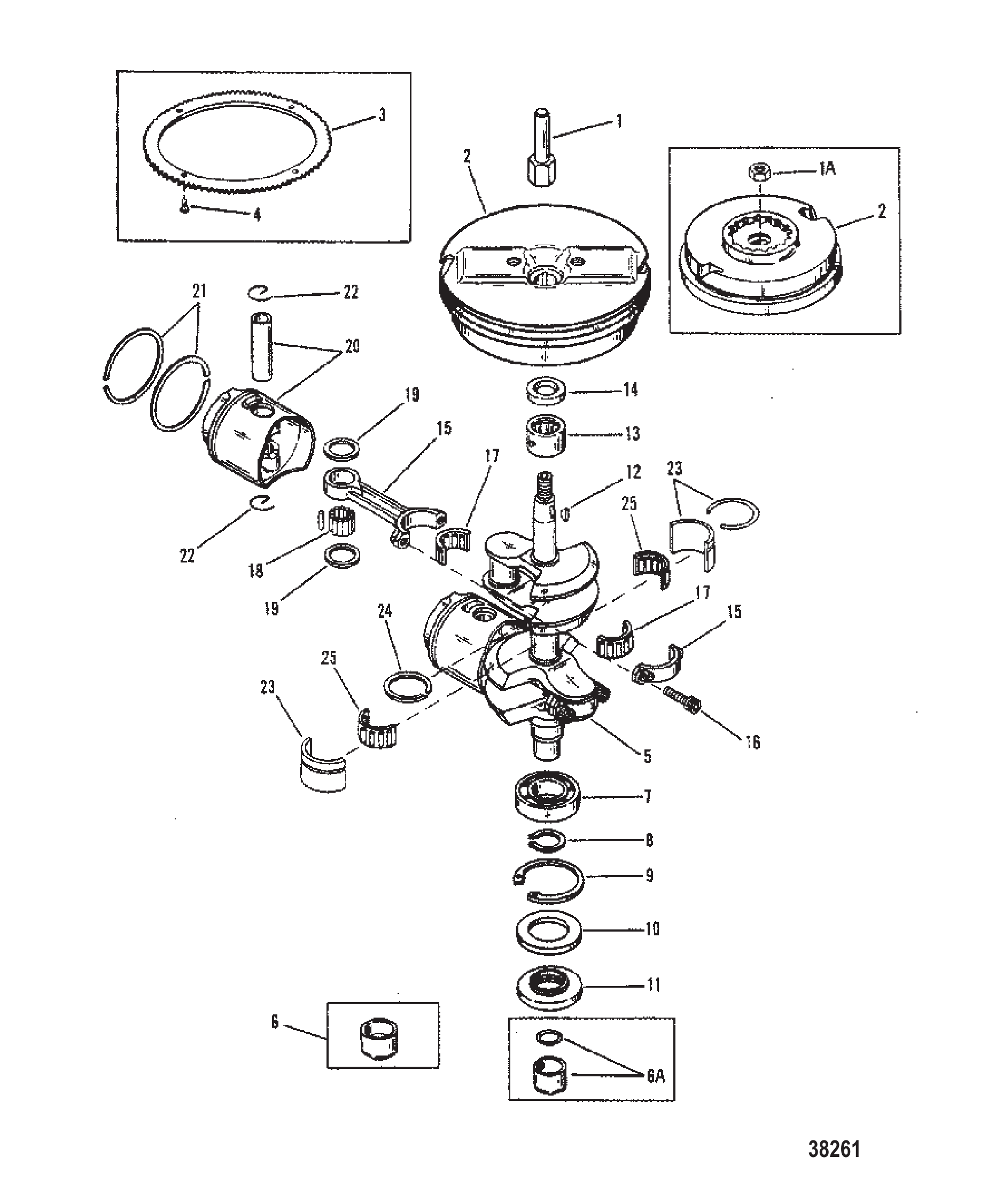 曲轴、活塞和飞轮（15） CRANKSHAFT, PISTONS AND FLYWHEEL (15)
