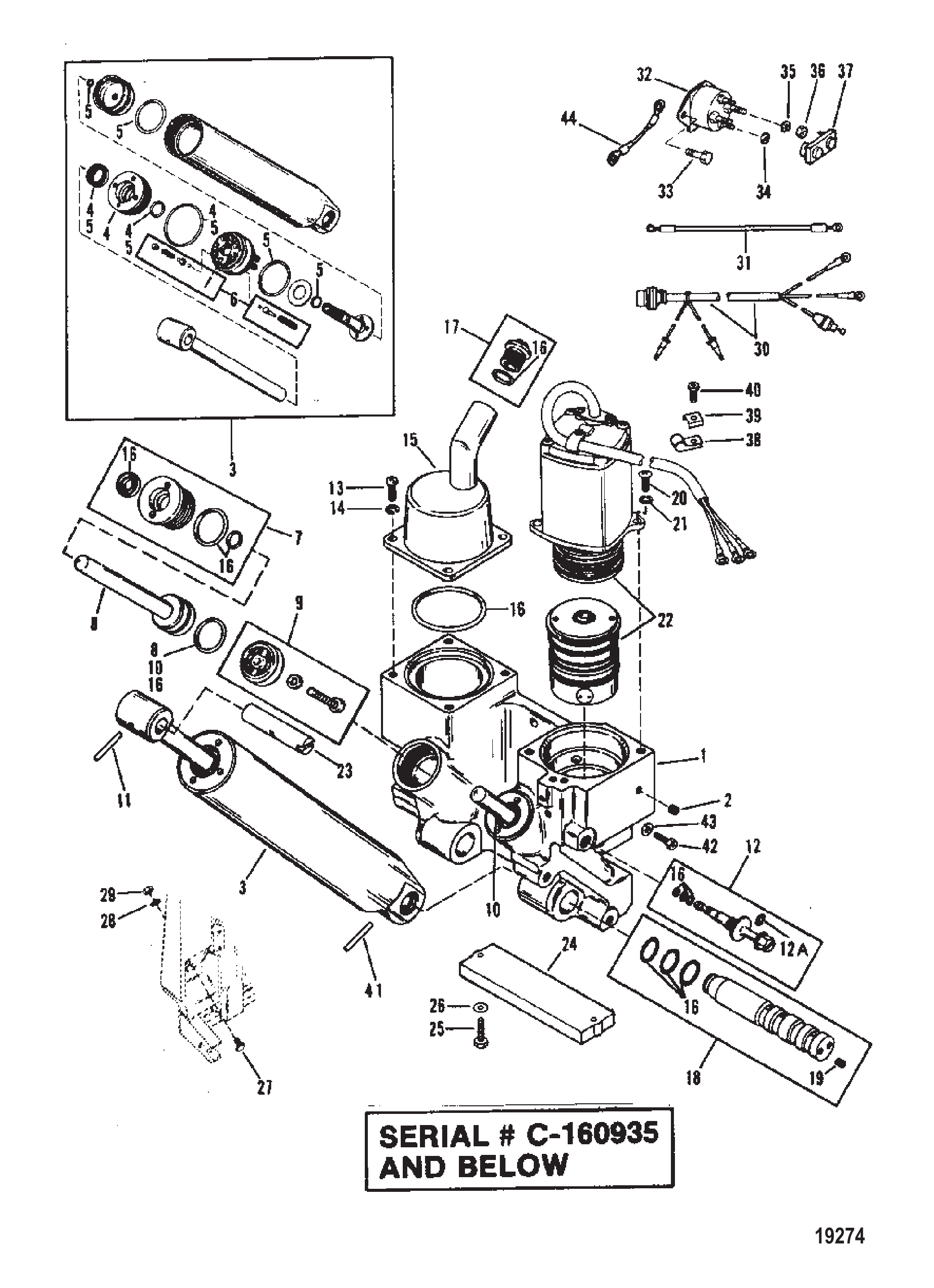动力配平组件（序列号-0C160935及以下） Power Trim Components (S/N-0C160935 & Below)
