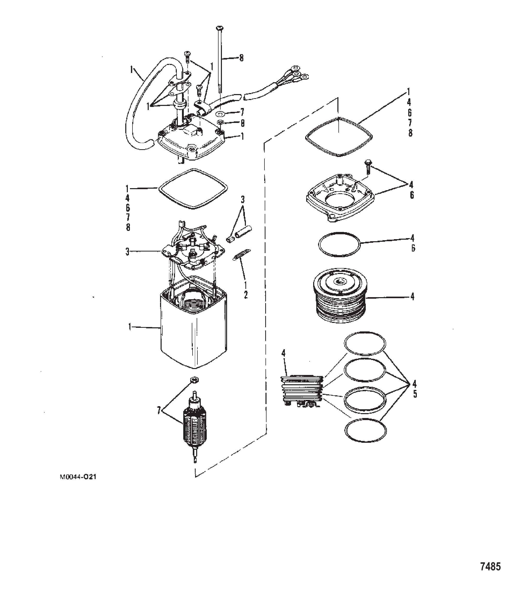 动力升降泵(Eaton矩形电机) Power Trim Pump (Eaton Rectangular Motor)