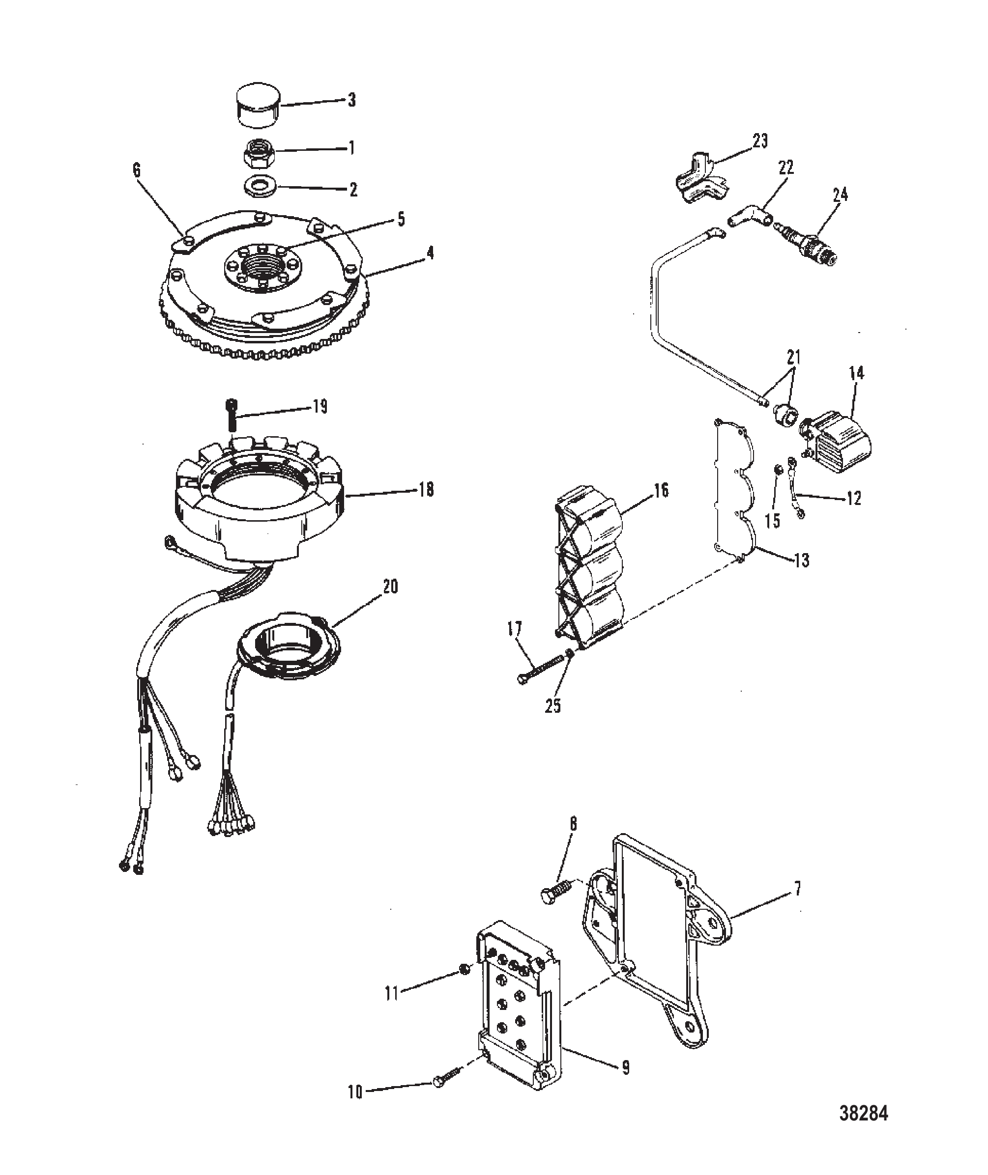 飞轮开关盒、点火线圈、定子 FLYWHEEL SWITCH BOX, IGNITION COIL, STATOR