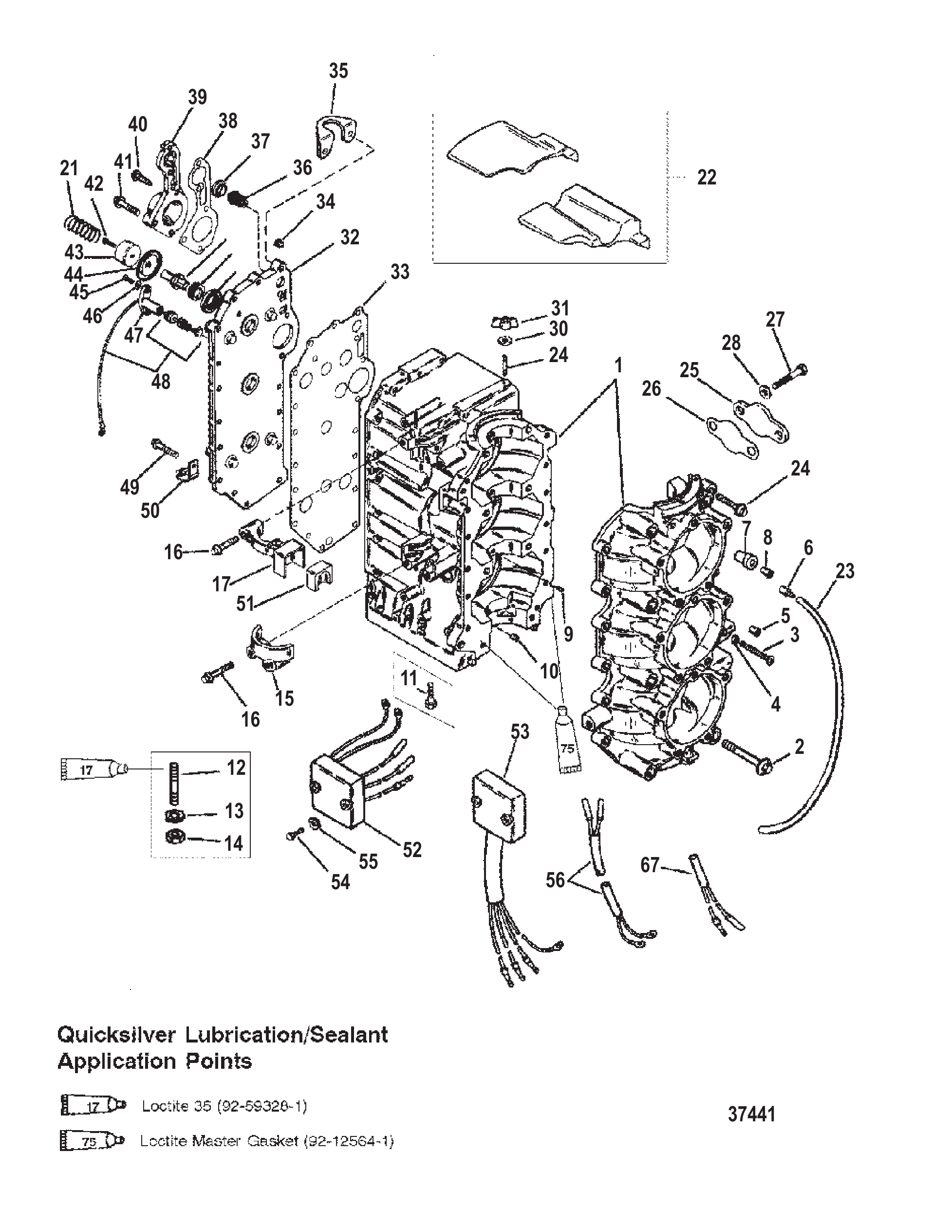 气缸体(美国-0G127499/比利时-9836632及以下) CYLINDER BLOCK (USA-0G127499/BEL-9836632 and BELOW)