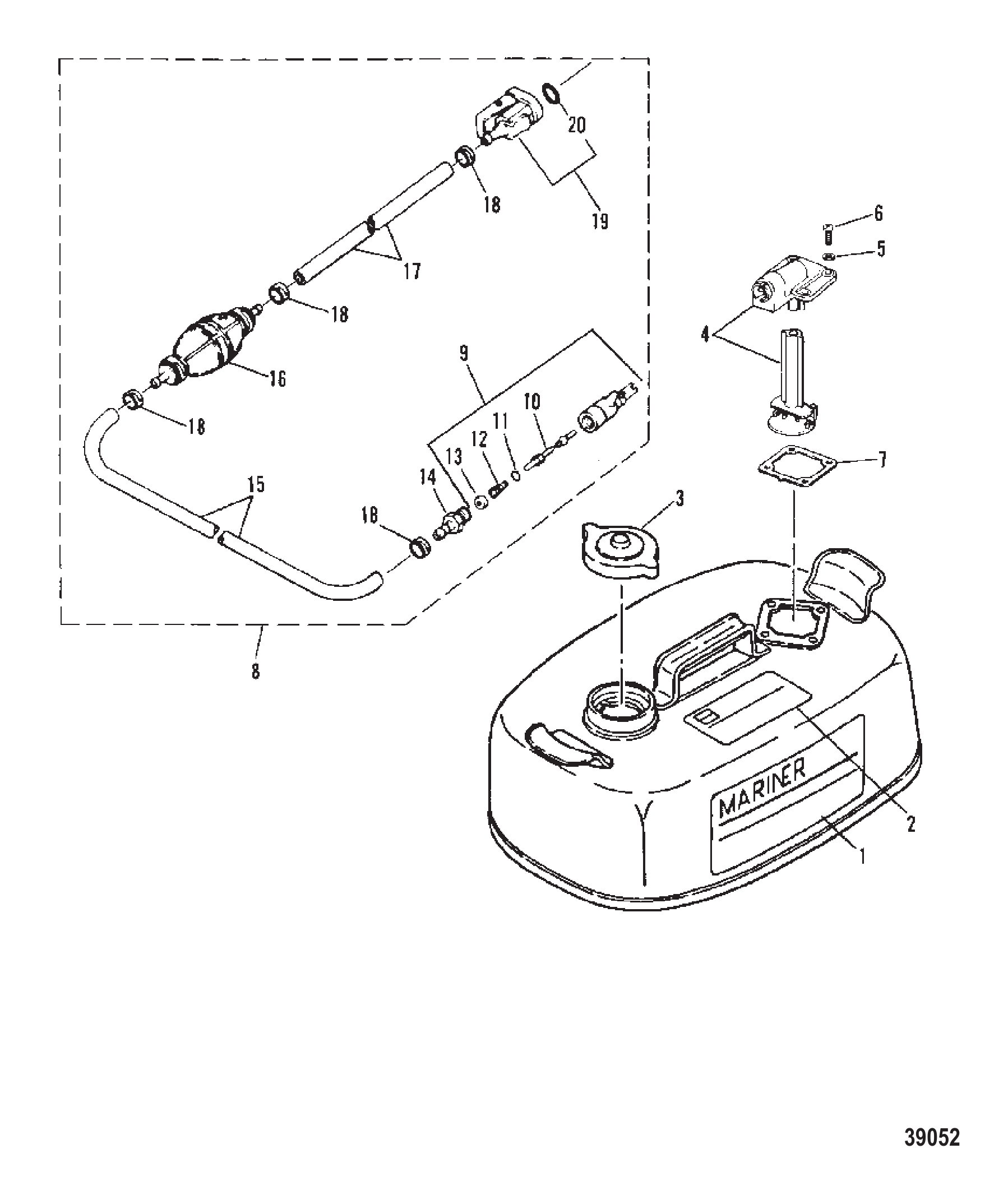 燃油箱及油管(原装)(12升) FUEL TANK AND FUEL LINE (ORIGINAL)(12 LITRE)