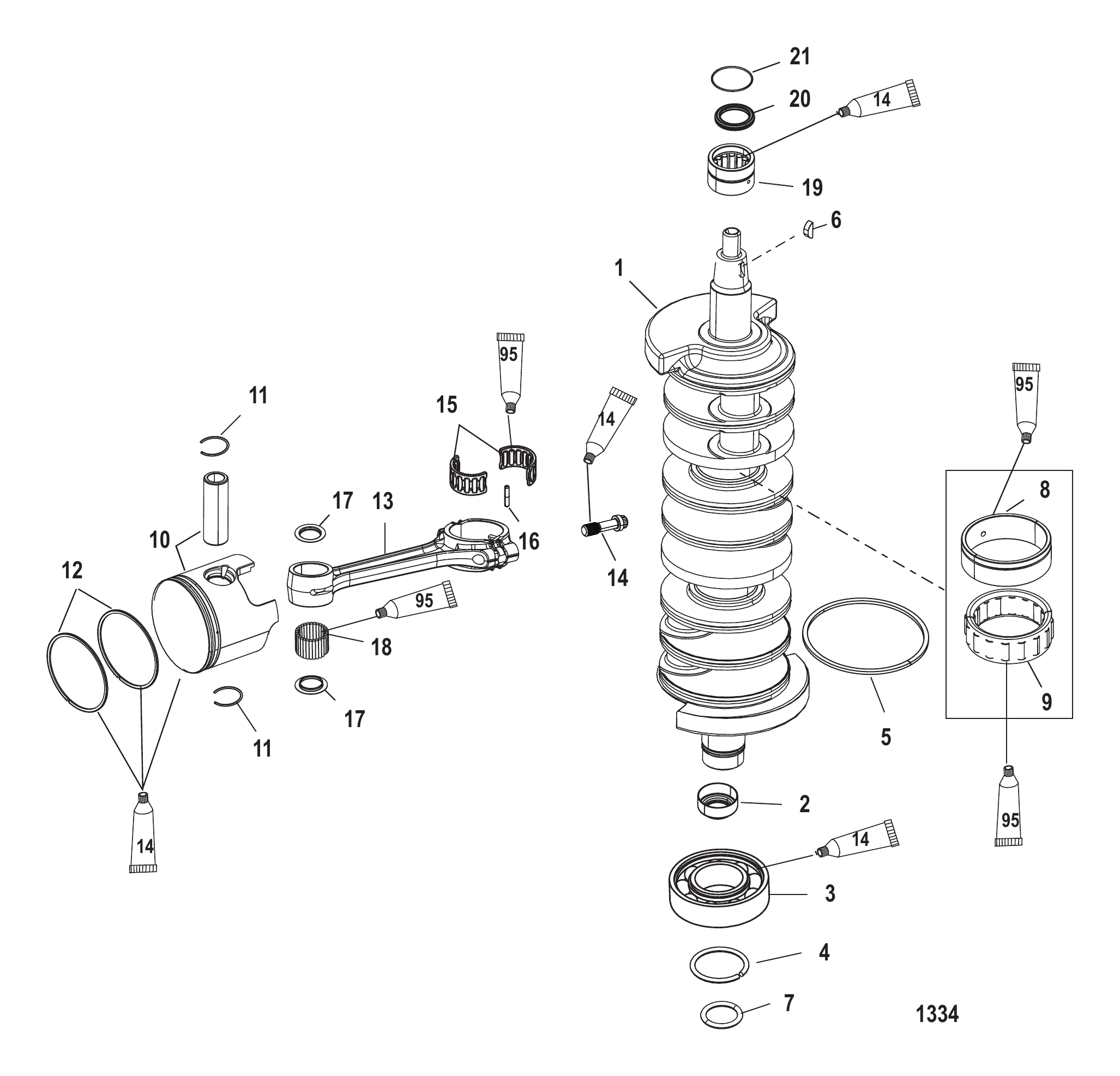 曲轴、活塞与连杆 CRANKSHAFT, PISTONS AND CONNECTING RODS