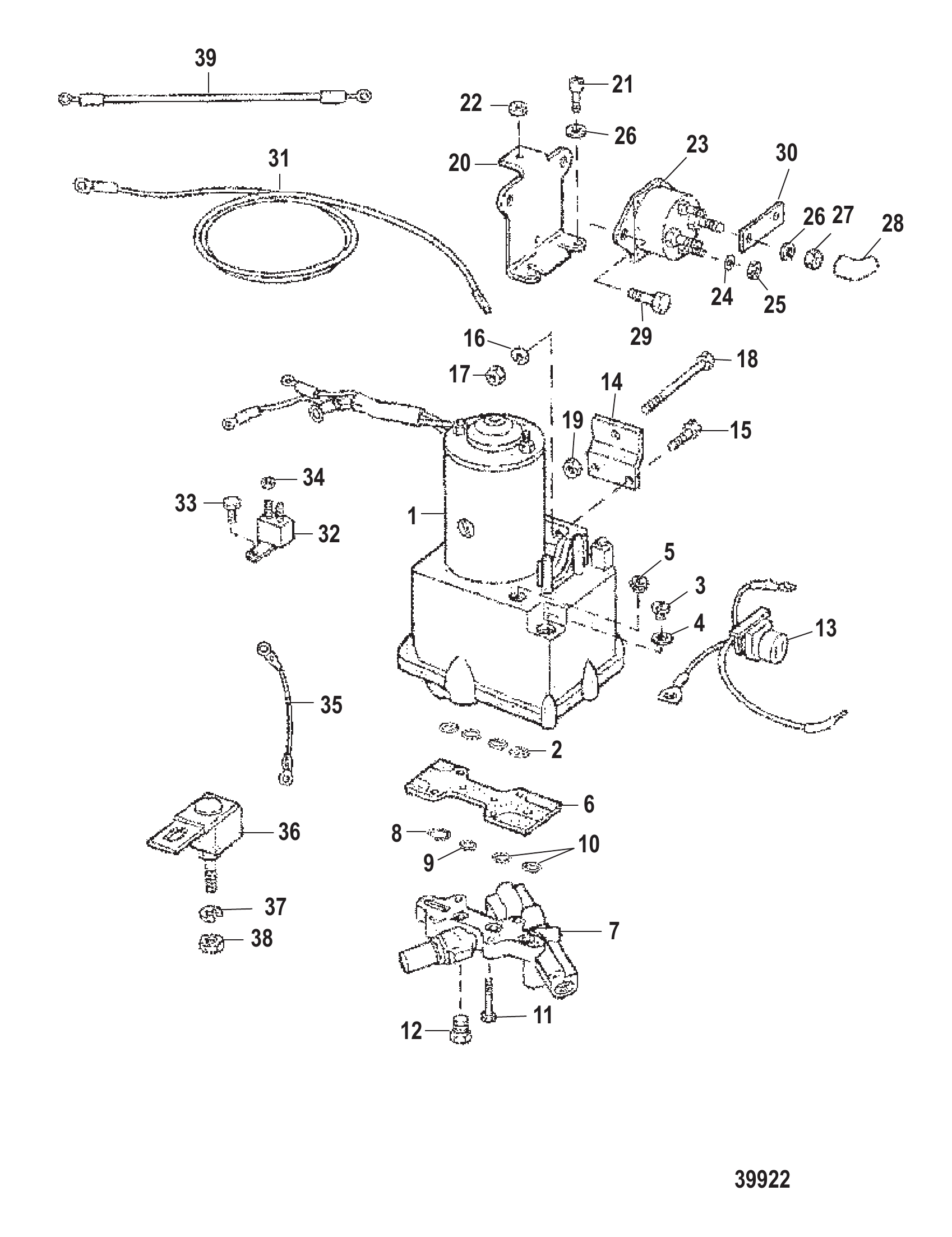 动力升降组件(含断路器与保险丝) POWER TRIM COMPONENTS (WITH CIRCUIT BREAKER AND FUSE)