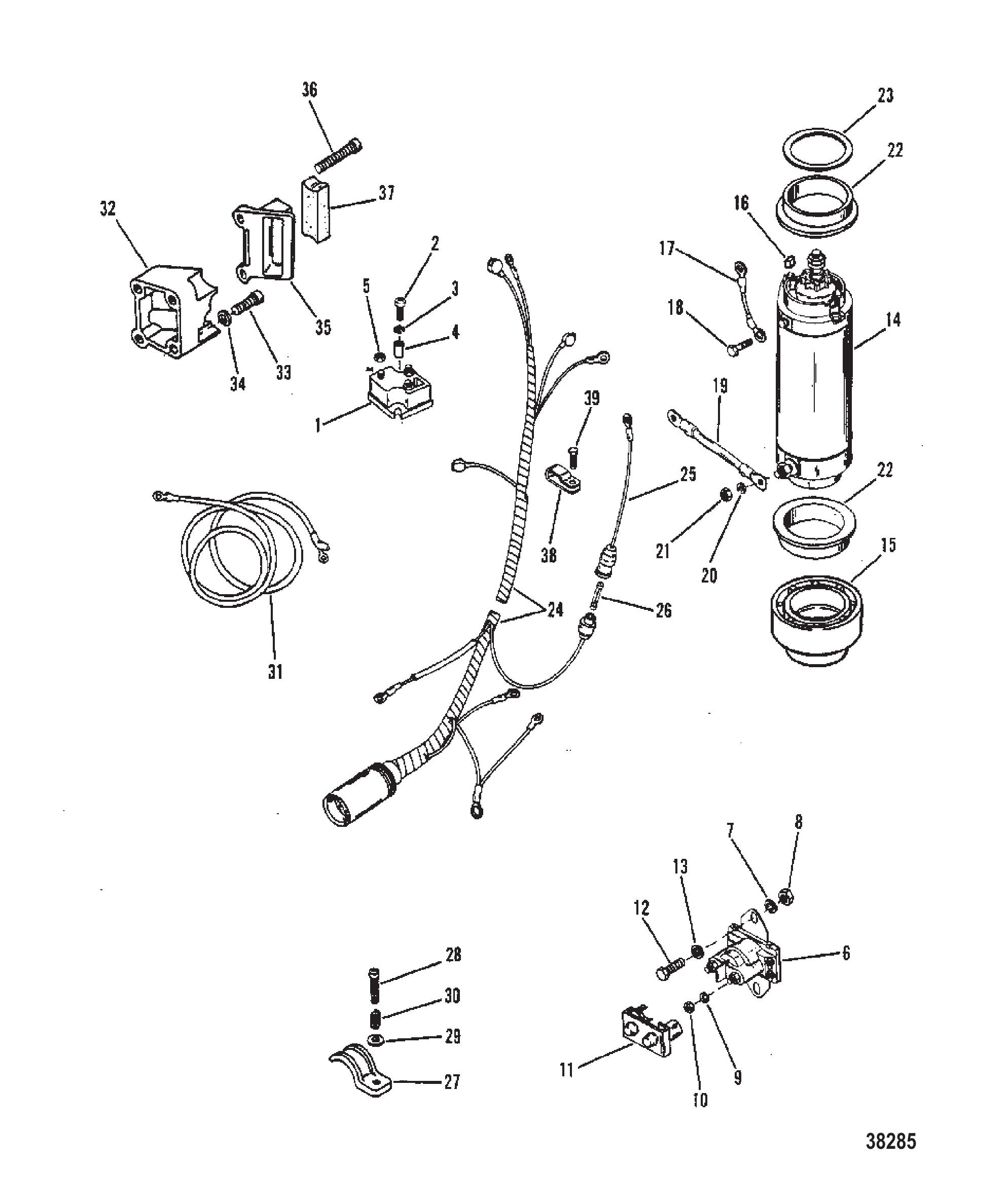 启动电机、启动电磁阀、整流器 STARTER MOTOR, STARTER SOLENOID, RECTIFIER