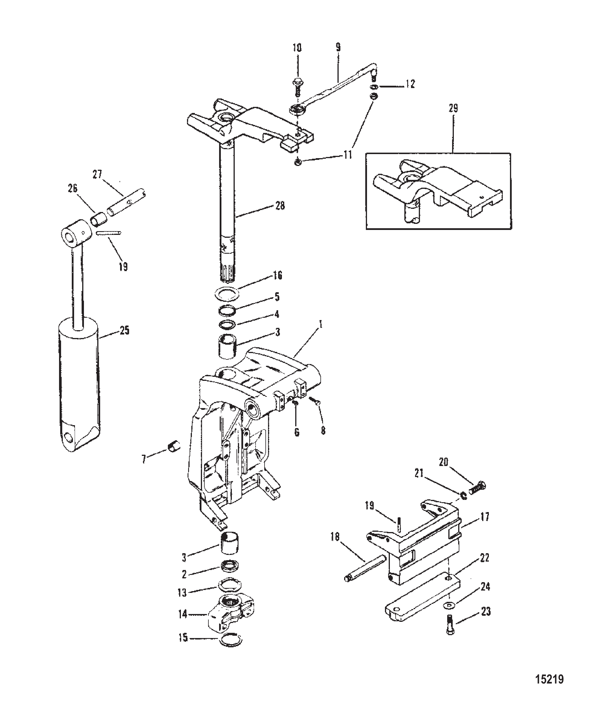 旋转支架与转向臂(铸件号1499-8709C5) Swivel Bracket And Steering Arm (Casting Number 1499-8709C5)