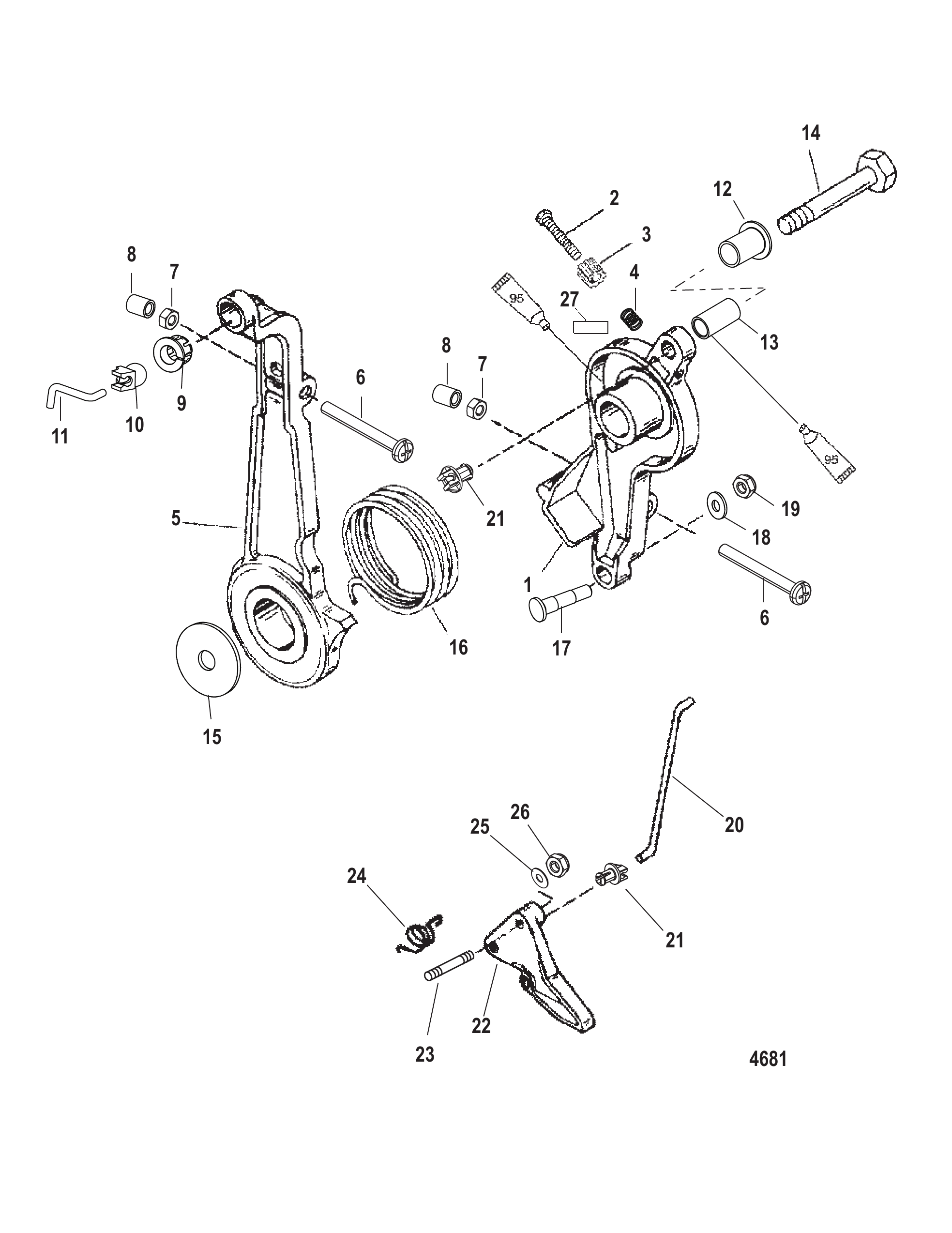油门杆及联动装置 Throttle Lever and Linkage