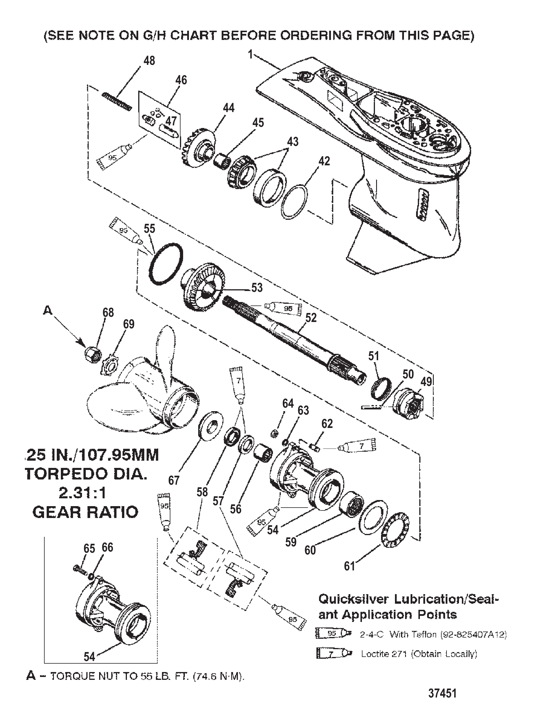 齿轮箱（螺旋桨轴）（3爪倒车离合器） GEAR HOUSING (PROP SHAFT)(3 JAW REVERSE CLUTCH)