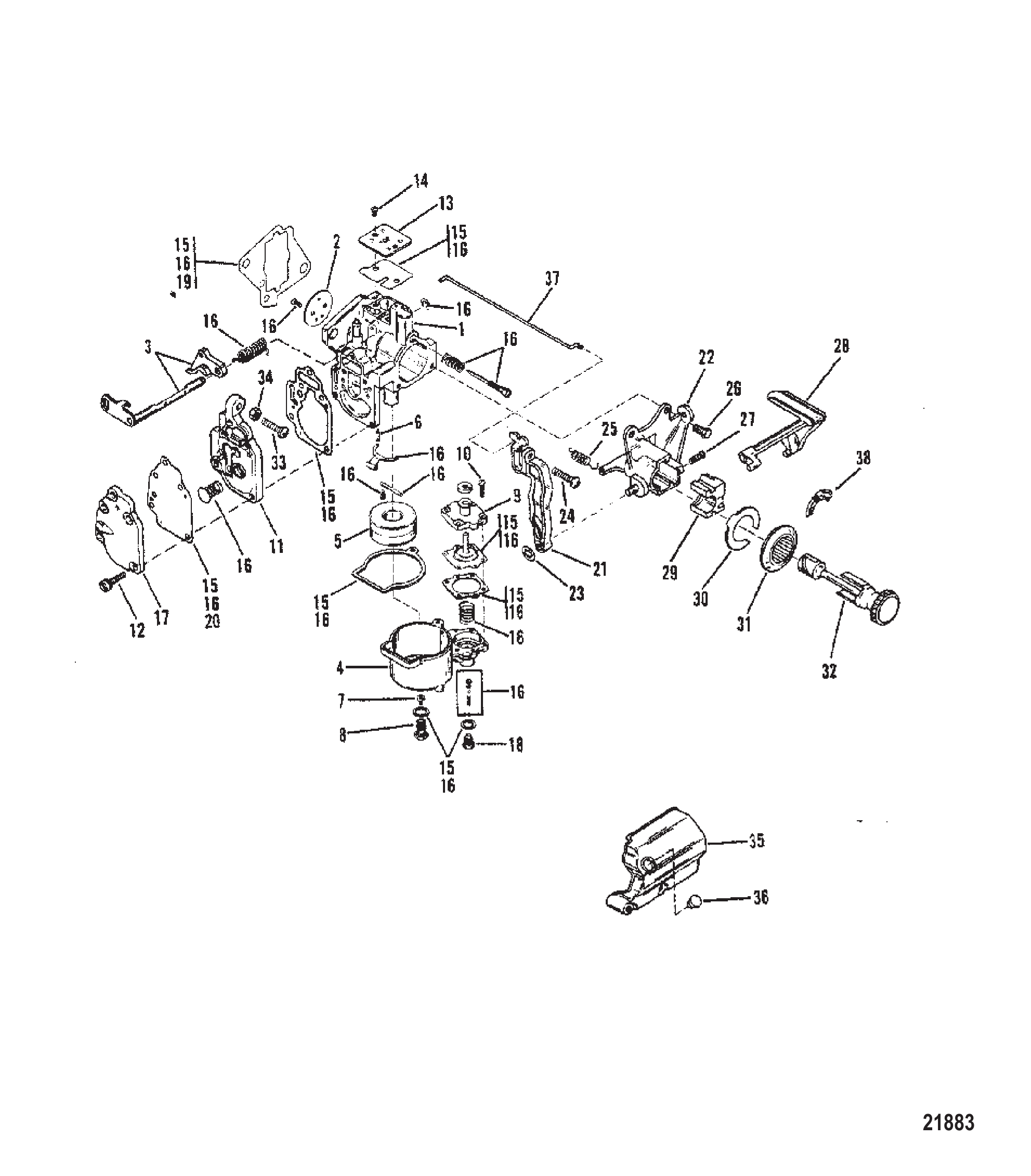 化油器总成（15） CARBURETOR ASSEMBLY (15)
