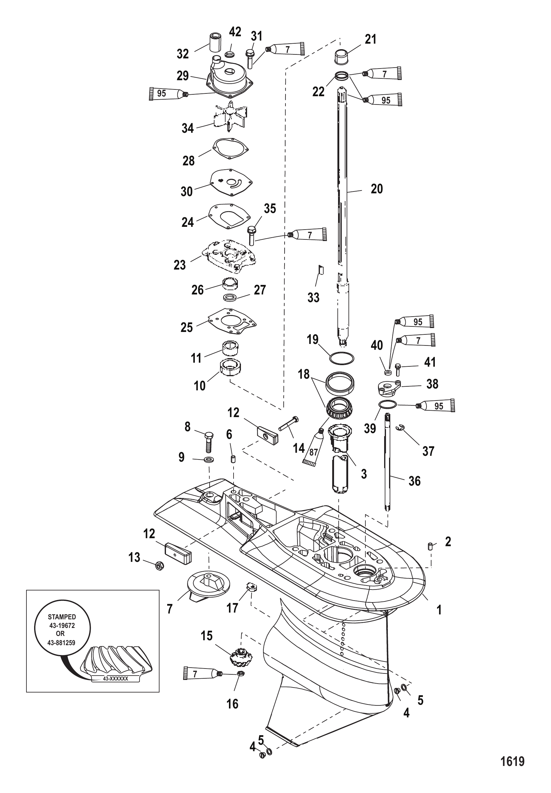 驱动齿轮箱 USA-0T627234/BEL-0P215668 及以下 Gear Housing Drive-USA-0T627234/BEL-0P215668 and Below