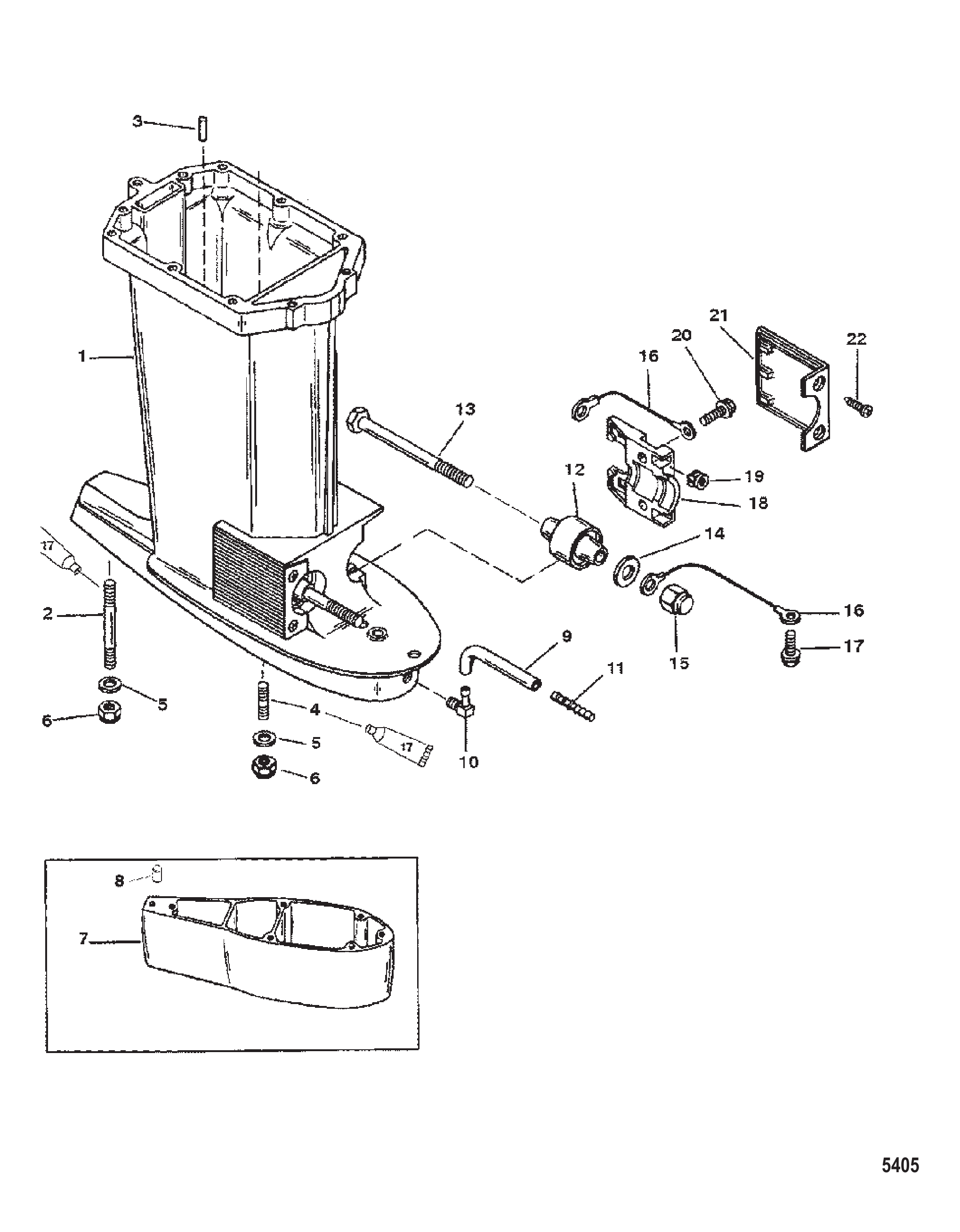 驱动轴壳体 USA-0T800999/BEL-0P267999 及以下 Driveshaft Housing USA-0T800999/ BEL-0P267999 and Below