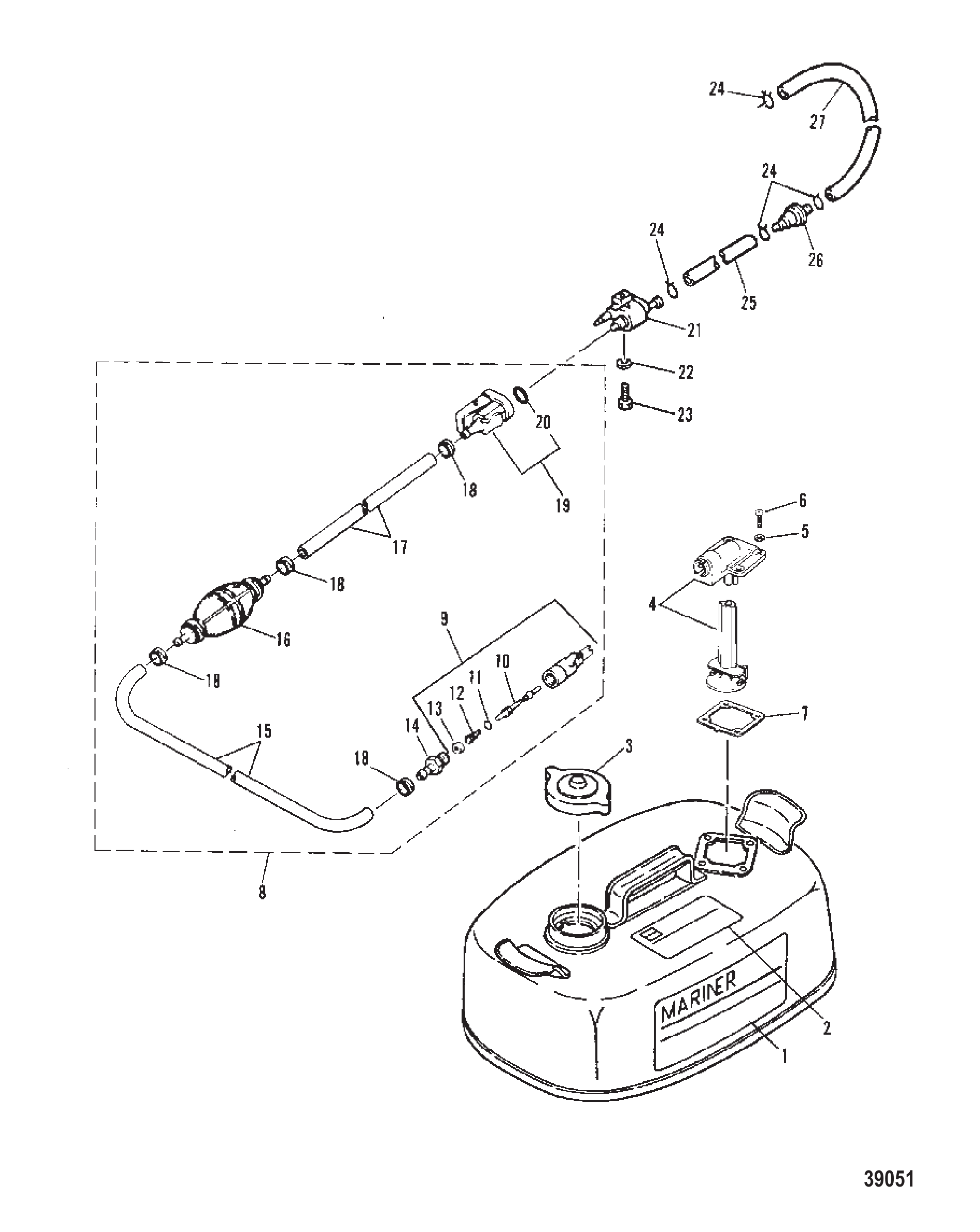 燃油箱及油管(原装)(14升) FUEL TANK AND FUEL LINES (ORIGINAL)(14 LITRE)