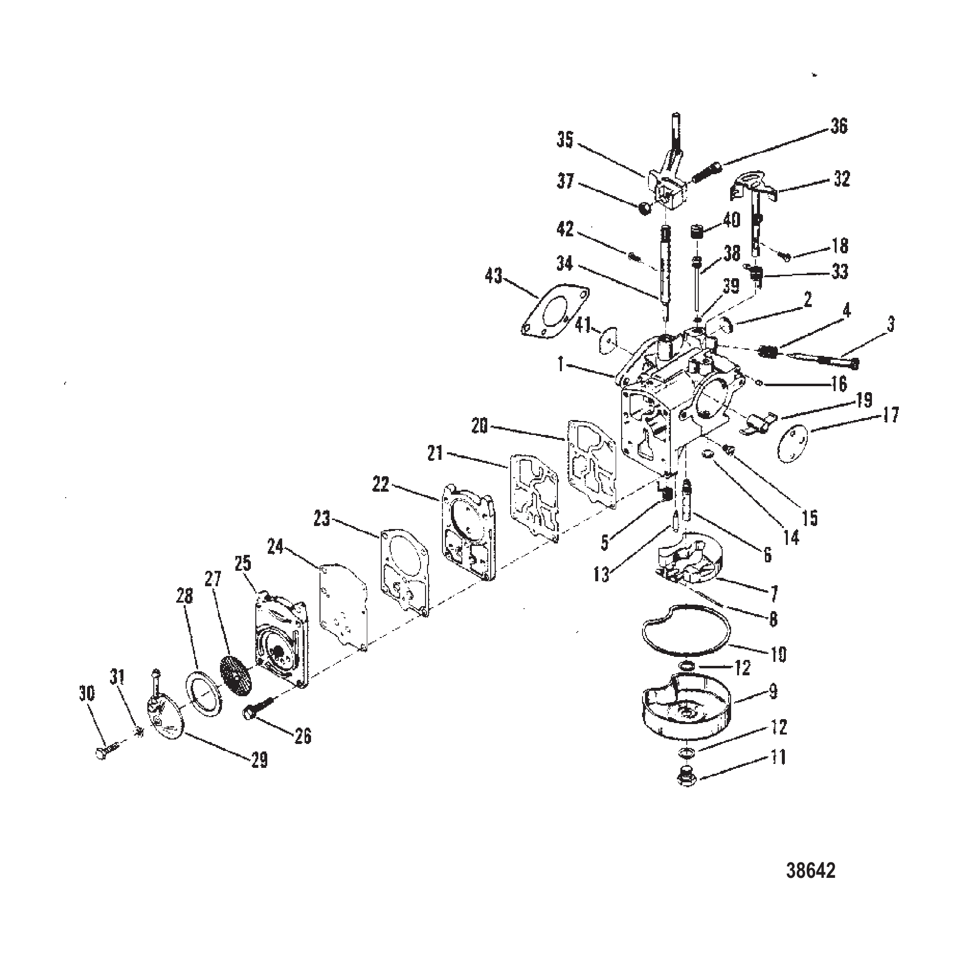 化油器(TILLOTSON标1364-7902或1364-7909) CARBURETOR (TILLOTSON STAMPED 1364-7902 or 1364-7909)