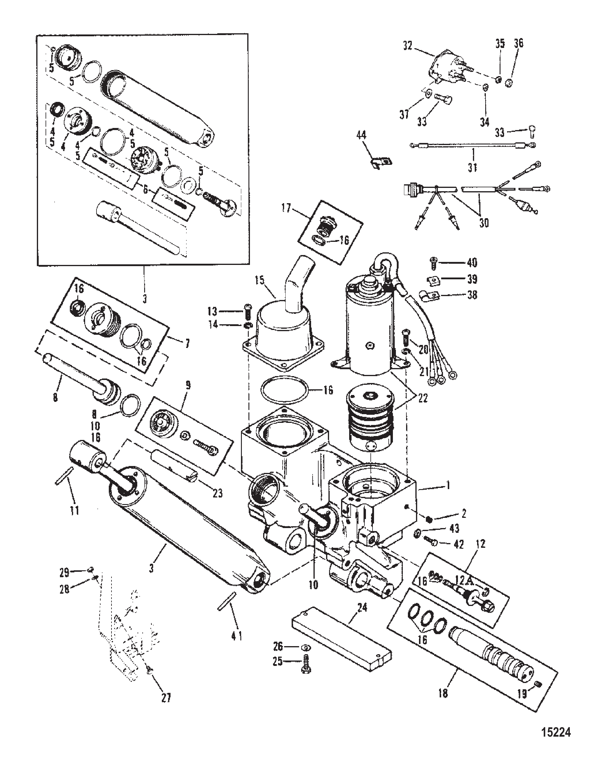 动力升降组件三油缸(设计I型) Power Trim Components Three Ram (Design I )