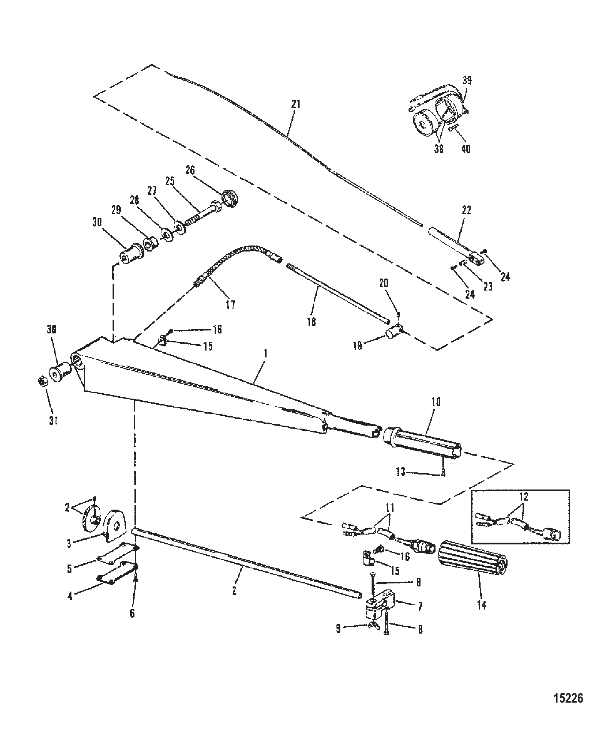 转向手柄组件(含转向臂) Steering Handle Components (With Steering Arm)