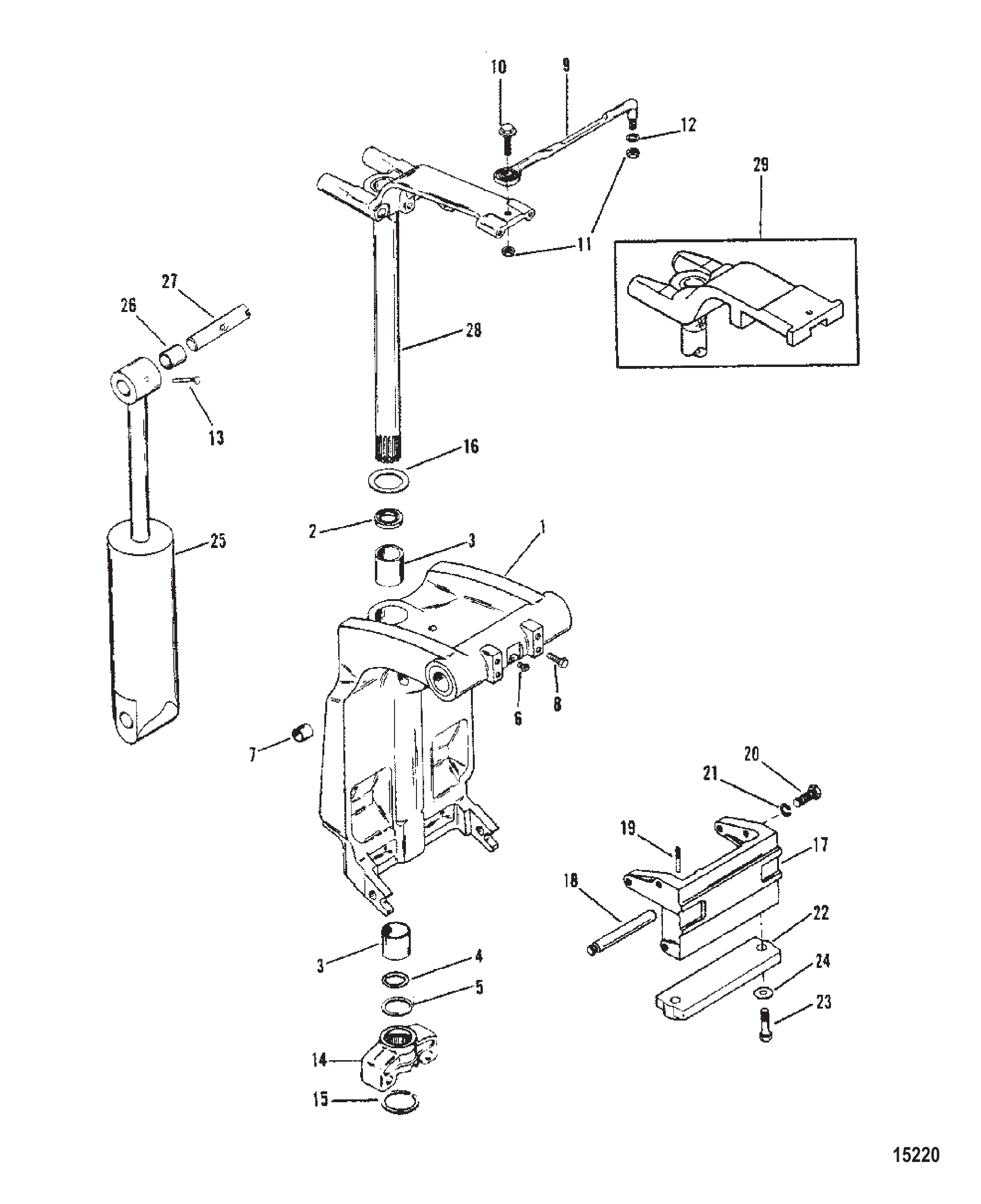 旋转支架与转向臂(铸件号1499-8709C6) Swivel Bracket And Steering Arm (Casting Number 1499-8709C6)