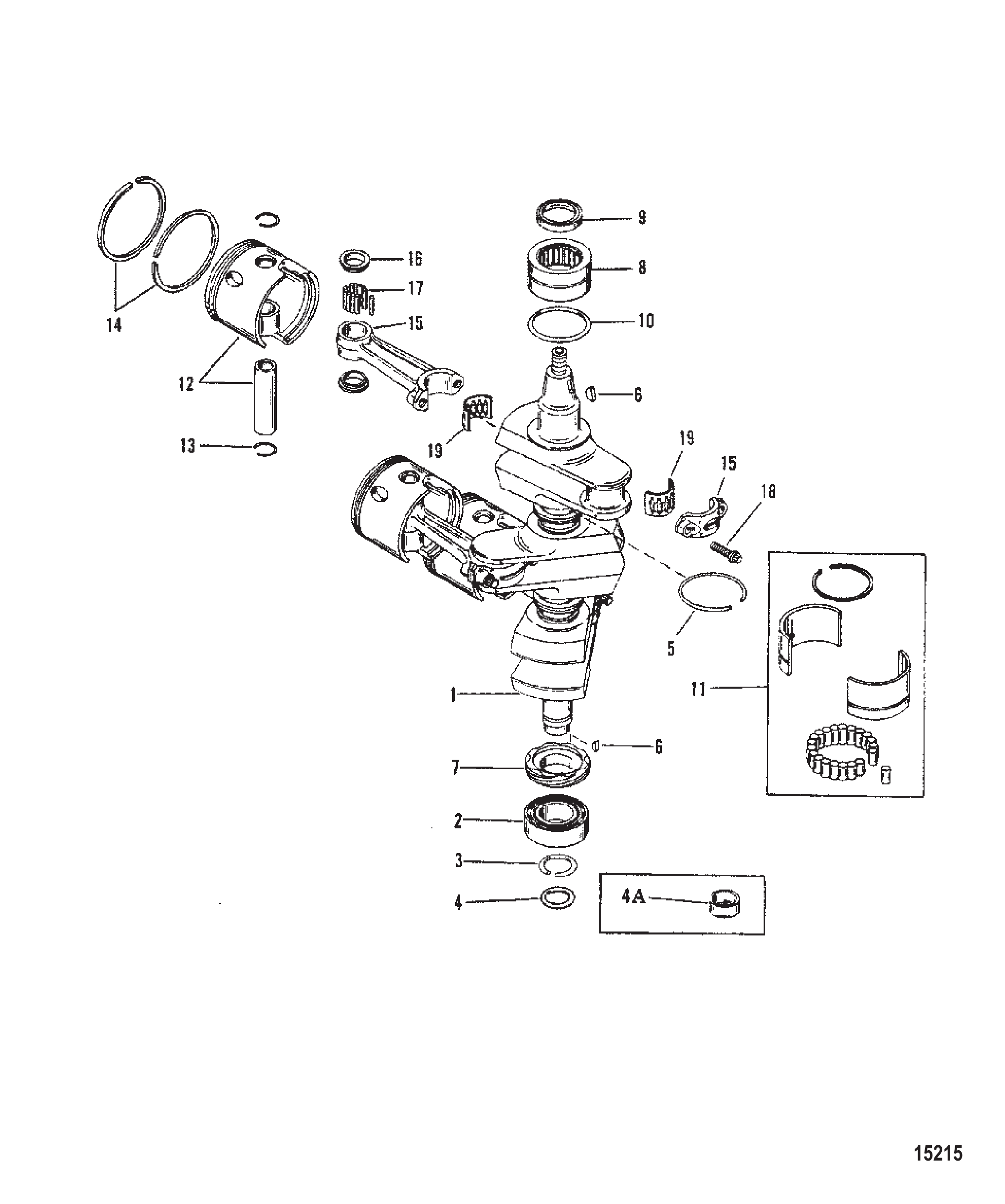 曲轴活塞与连杆(#638-8532-1) Crankshaft Pistons And Connecting Rods (#638-8532-1)