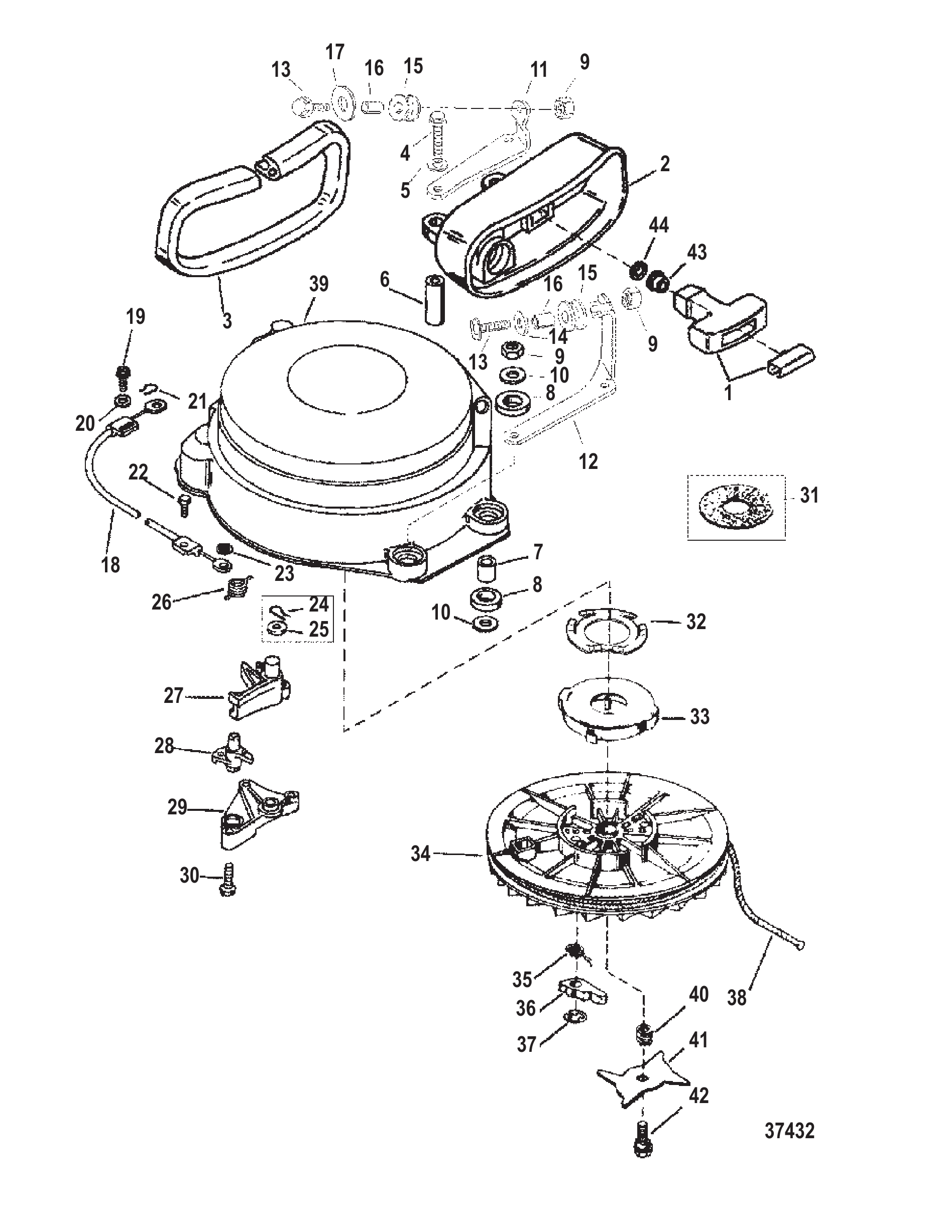 启动器总成（手动） Starter Assembly (Manual)