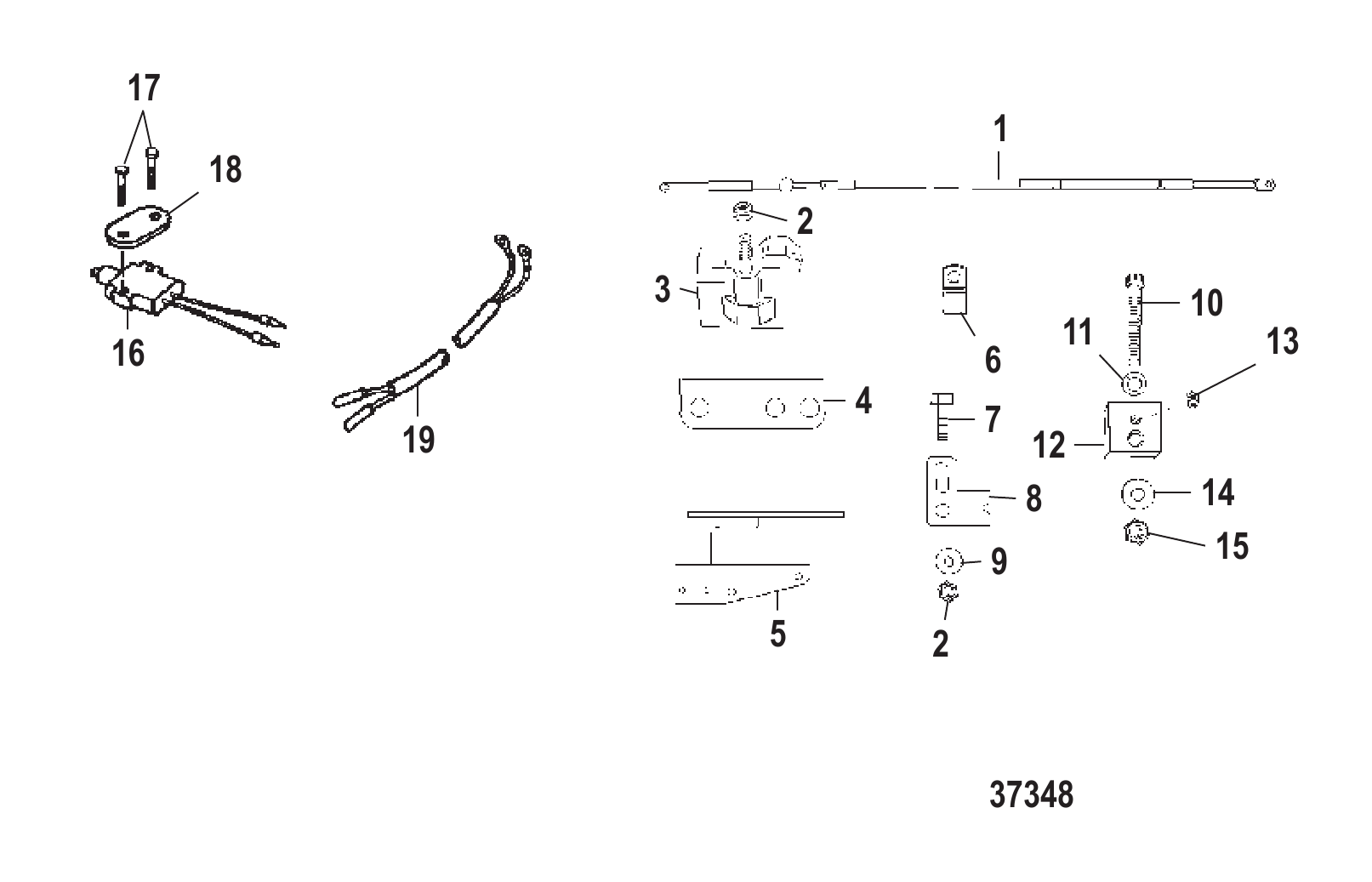 舵柄适配器套件（Jet 65） Tiller Handle Adaptor Kit (Jet 65)