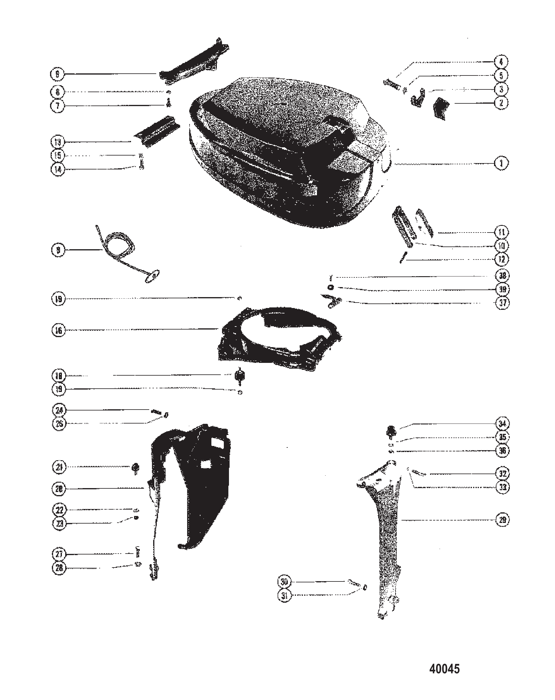 顶罩与支撑支架 TOP COWL AND SUPPORT BRACKETS