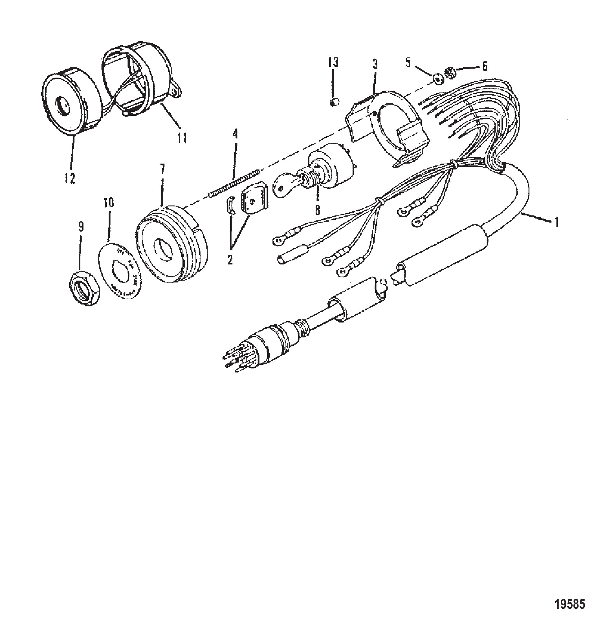 钥匙开关(反旋转发动机用) Key Switch (Counter Rotation Engines)