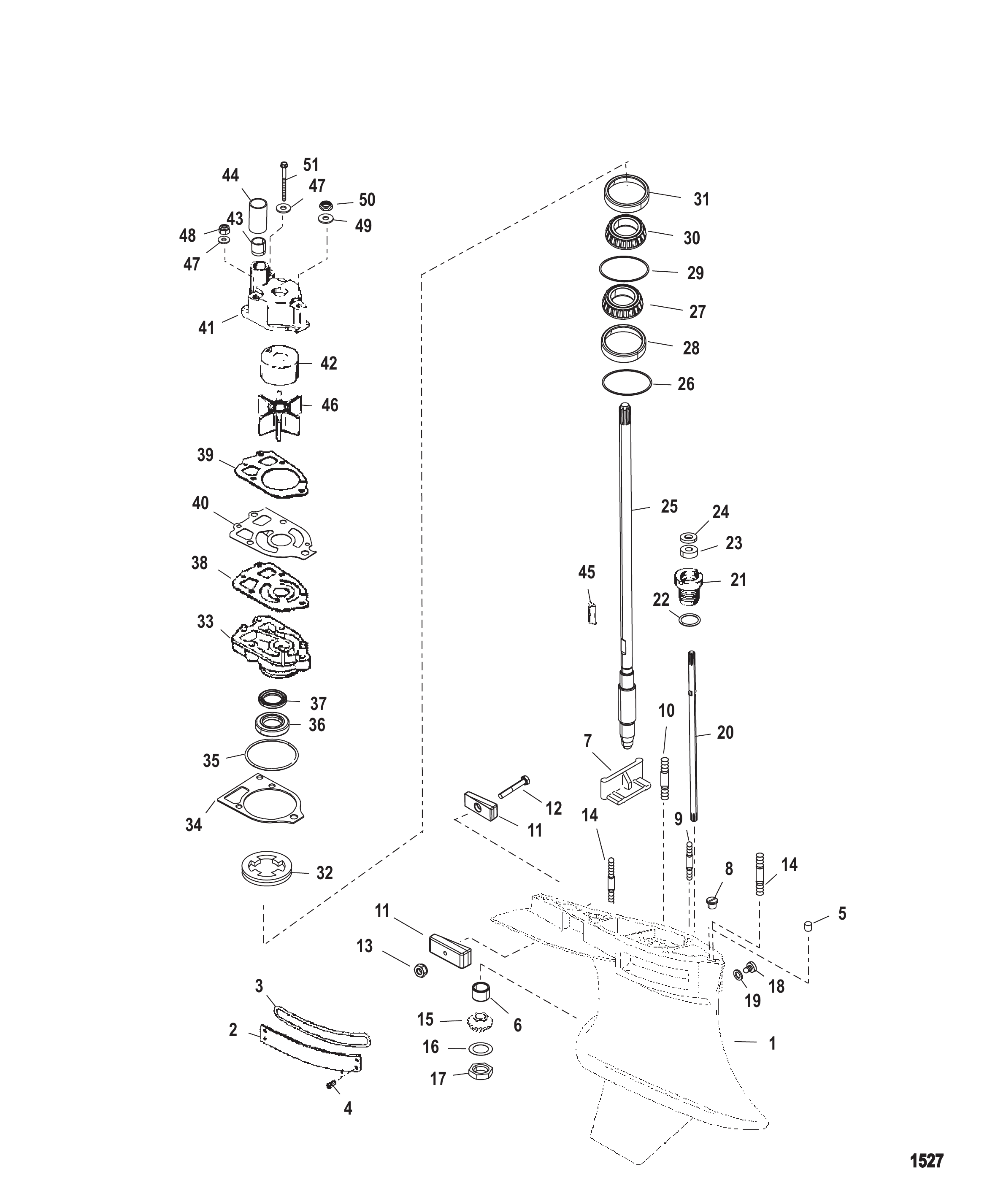 齿轮箱（驱动轴）（标准/反向旋转） Gear Housing (Driveshaft)(Standard/Counter Rotation)