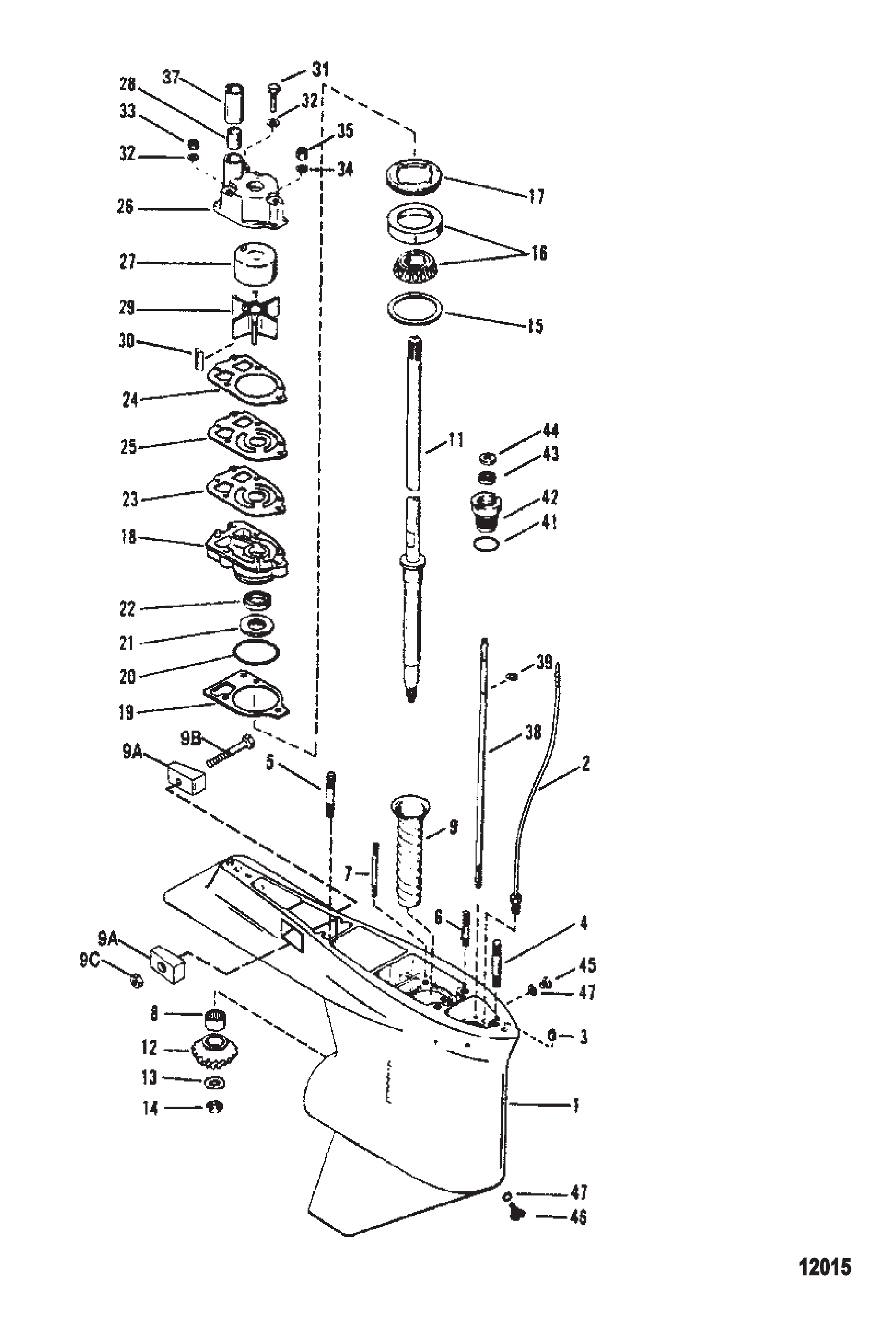 齿轮箱（驱动轴）- 反向旋转 GEAR HOUSING (DRIVESHAFT) - COUNTER ROTATION