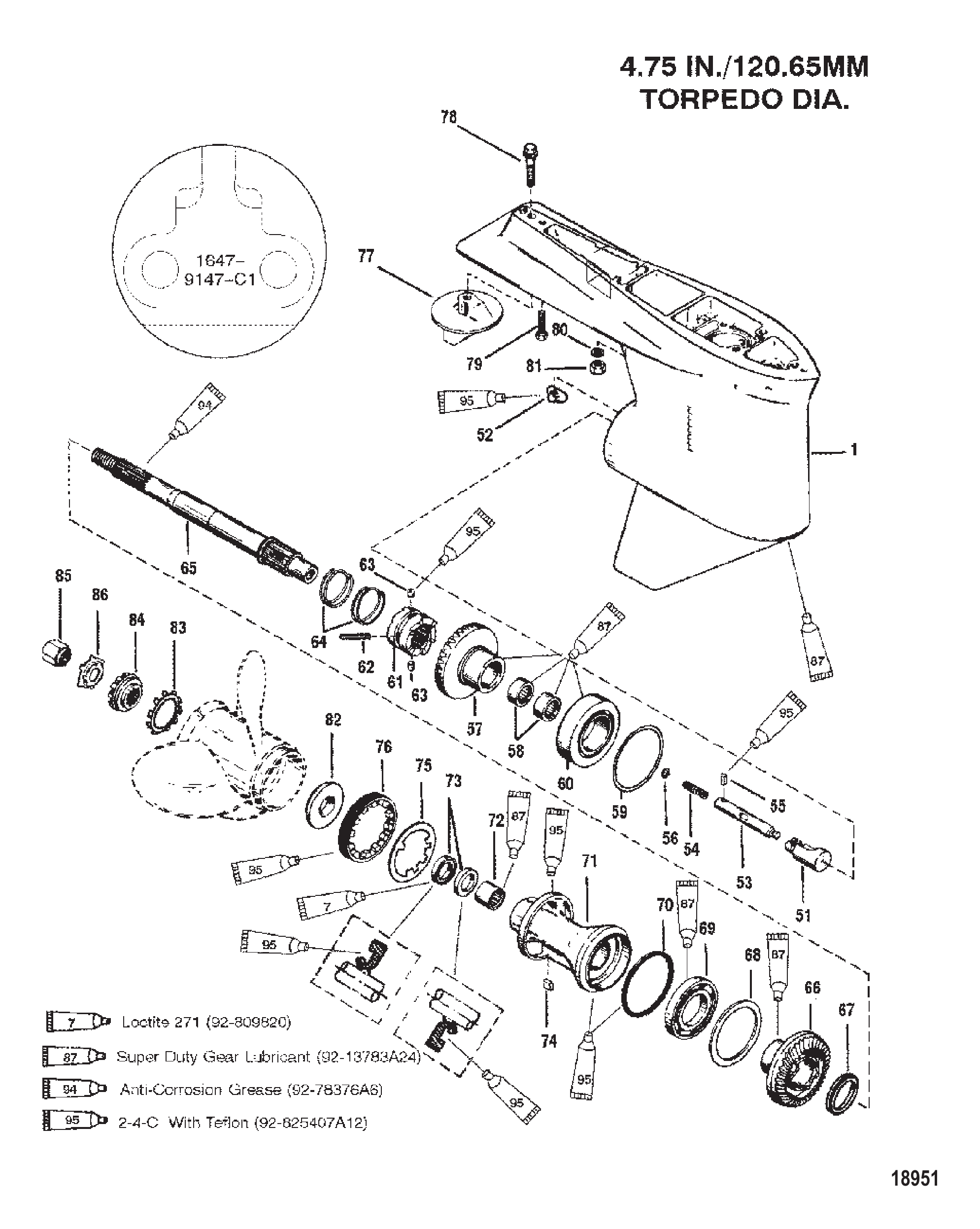 齿轮箱（螺旋桨轴-标准-序列号0G437999及以下） Gear Housing (Propshaft-Standard-S/N-0G437999 And Below)