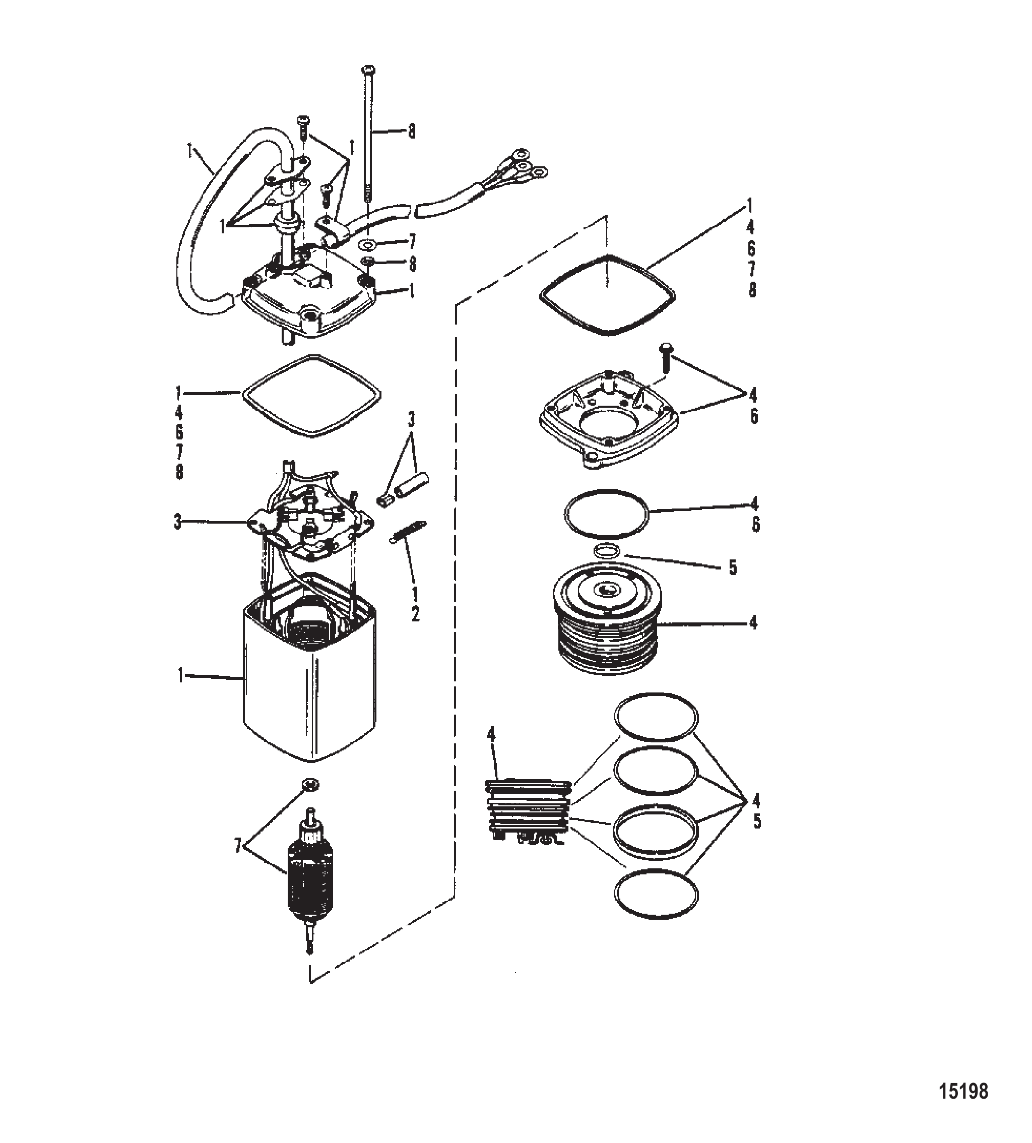 动力升降泵(Eaton矩形电机) Power Trim Pump (Eaton Rectangular Motor)