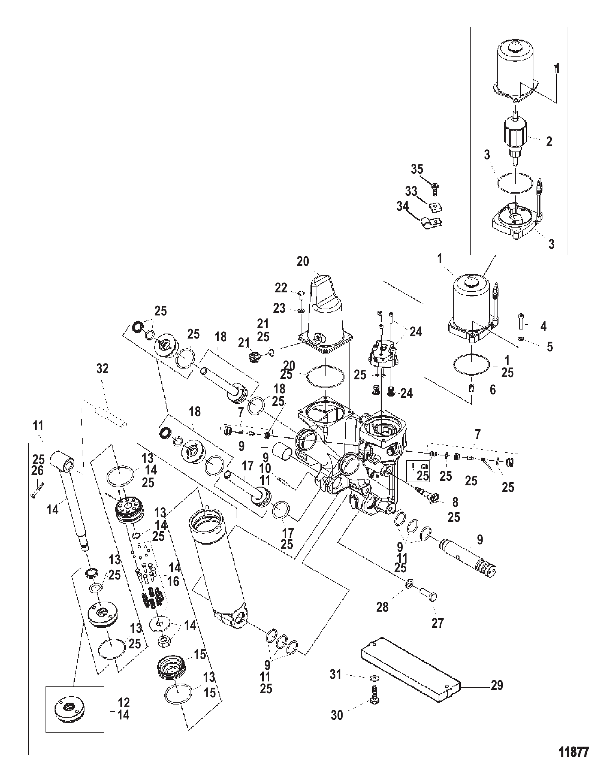 动力升降组件(铸造泵壳)金属电机壳 Power Trim Components (Cast Pump Housing) Metal Motor Housing