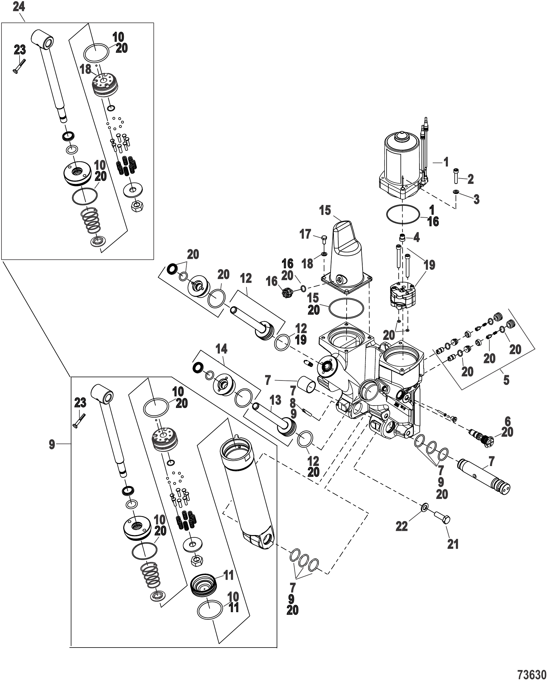 动力升降组件(塑料马达壳体) Power Trim Components Plastic Motor Housing