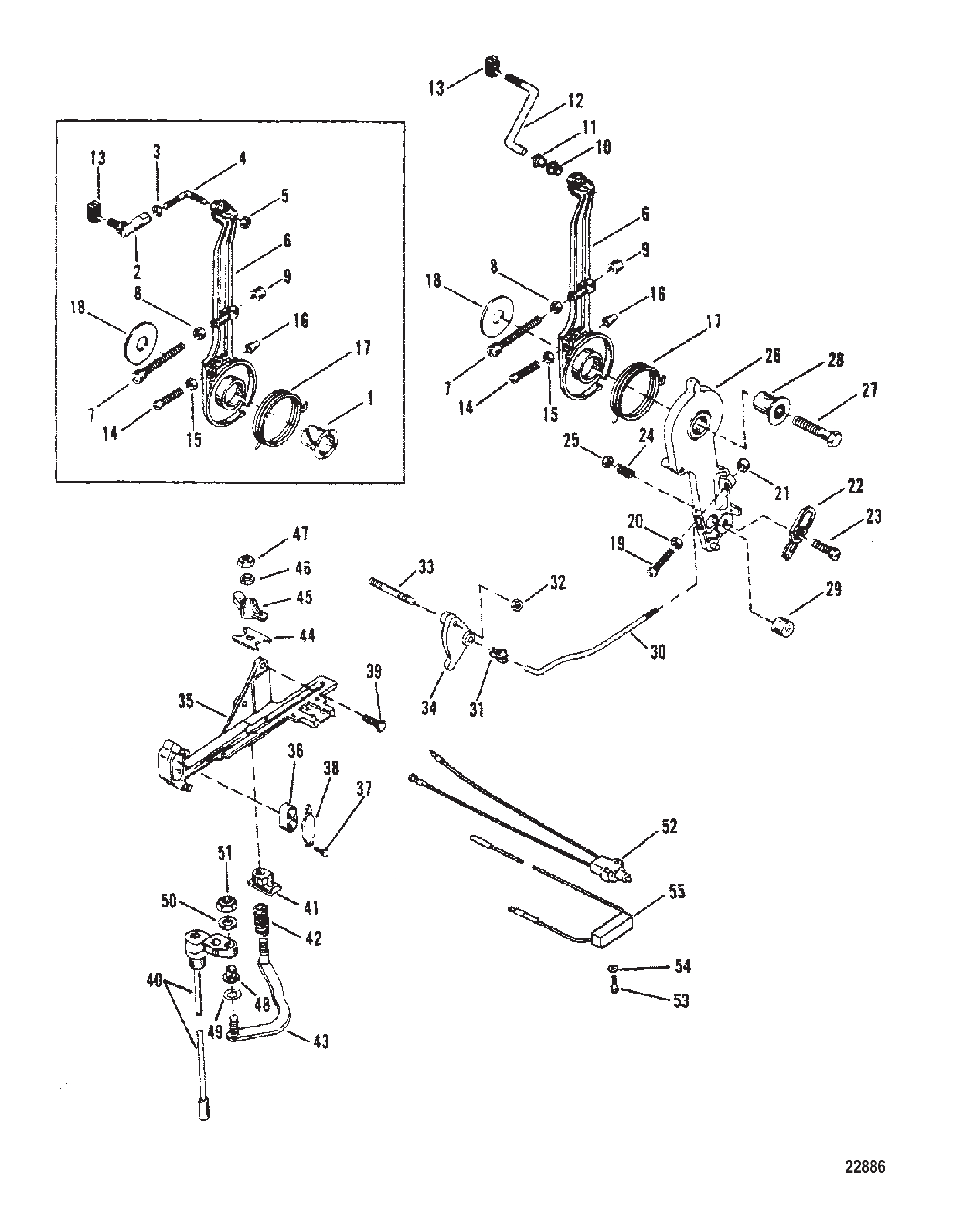 油门杆与换挡轴 THROTTLE LEVER AND SHIFT SHAFT