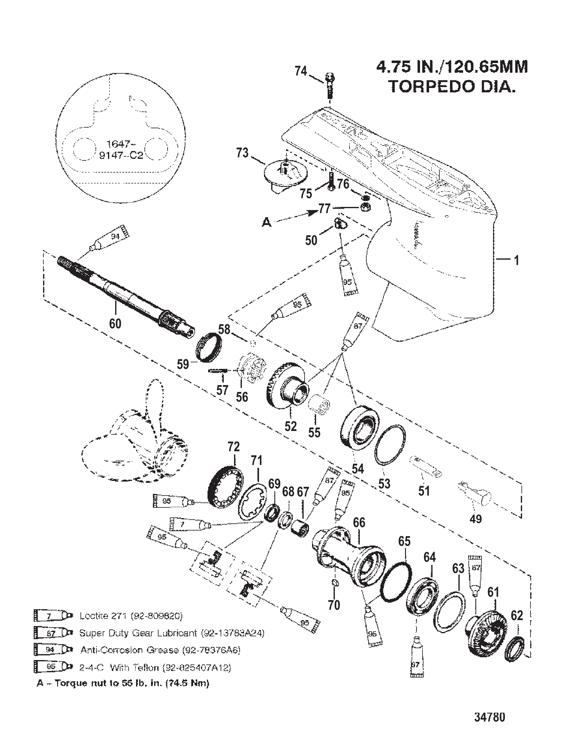 齿轮箱(螺旋桨轴)(标准旋转) GEAR HOUSING (PROP SHAFT)(STANDARD ROTATION)