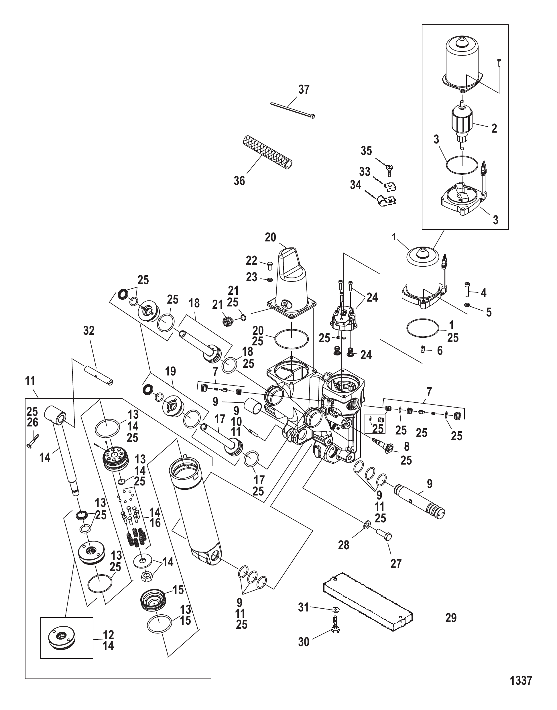 动力升降组件(铸造泵壳)金属电机壳 Power Trim Components (Cast Pump Housing) Metal Motor Housing