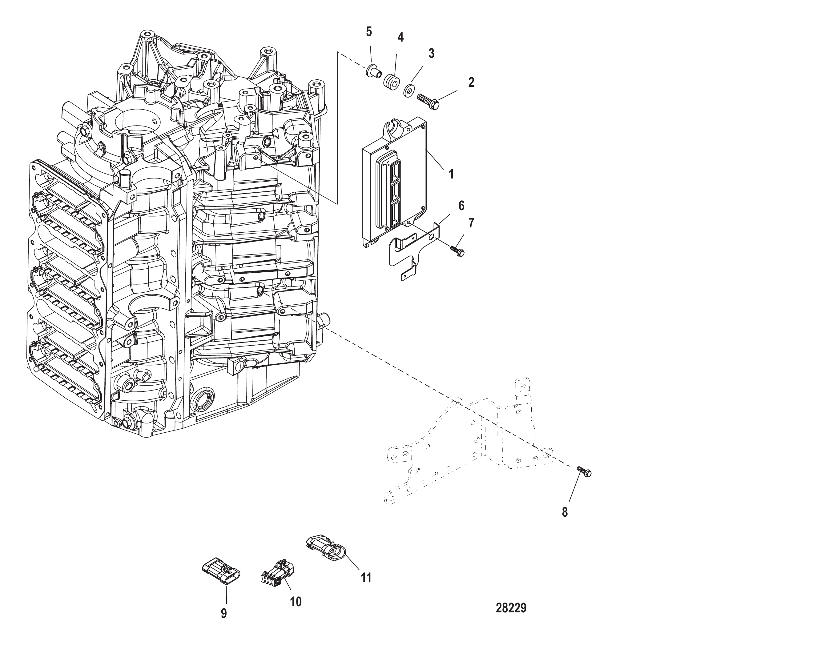 PCM Mounting Serial Number 1B490866 and Up