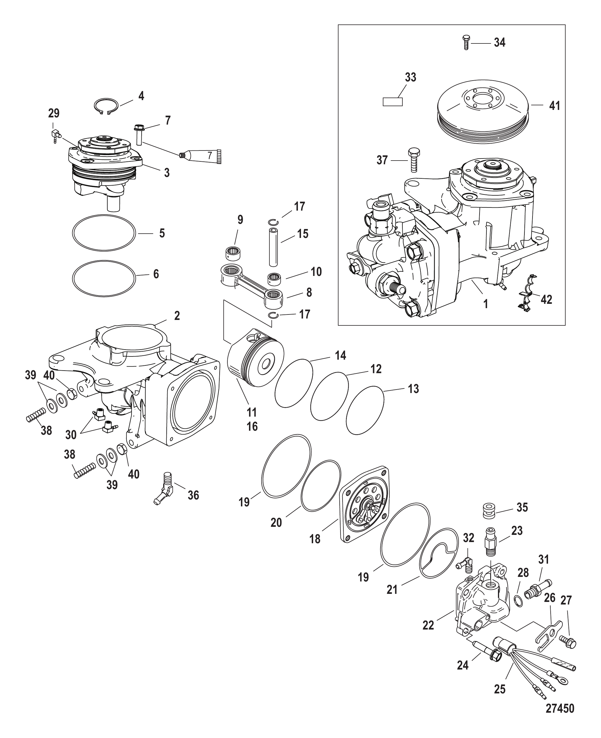 Air Compressor Components SN 1B884880 and below