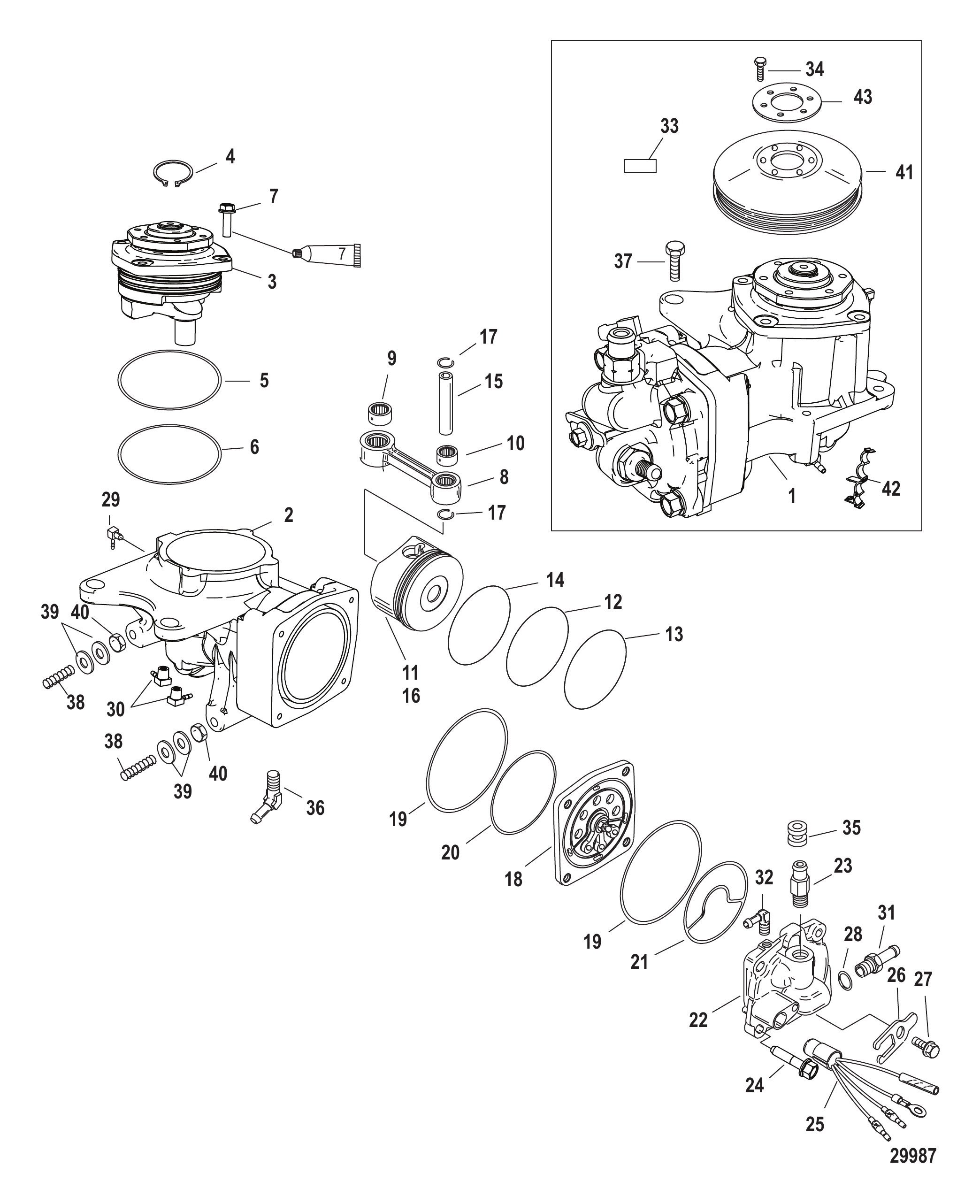 Air Compressor Components SN 1B884476 and below
