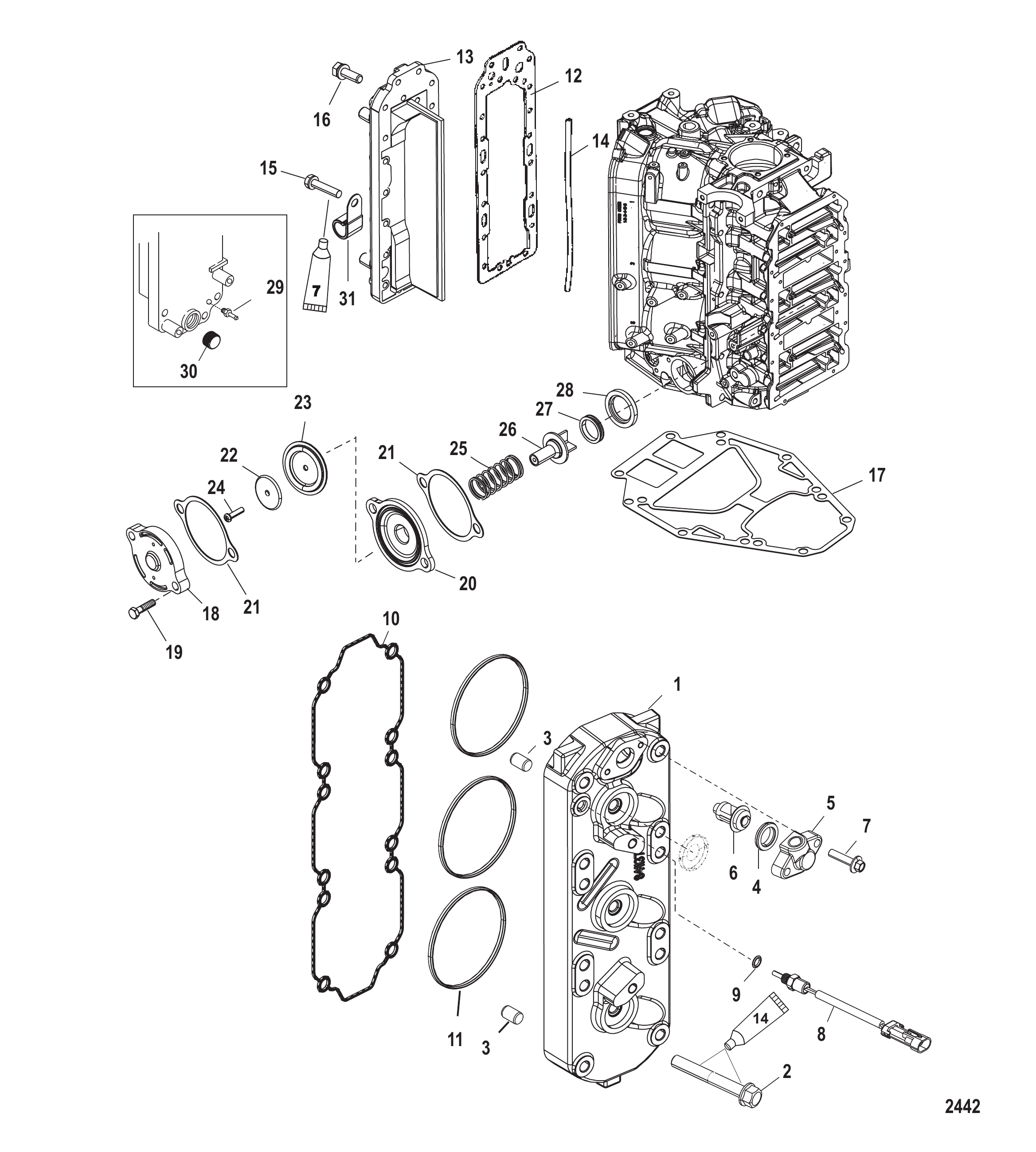 Cylinder Head/Exhaust Divider Plate