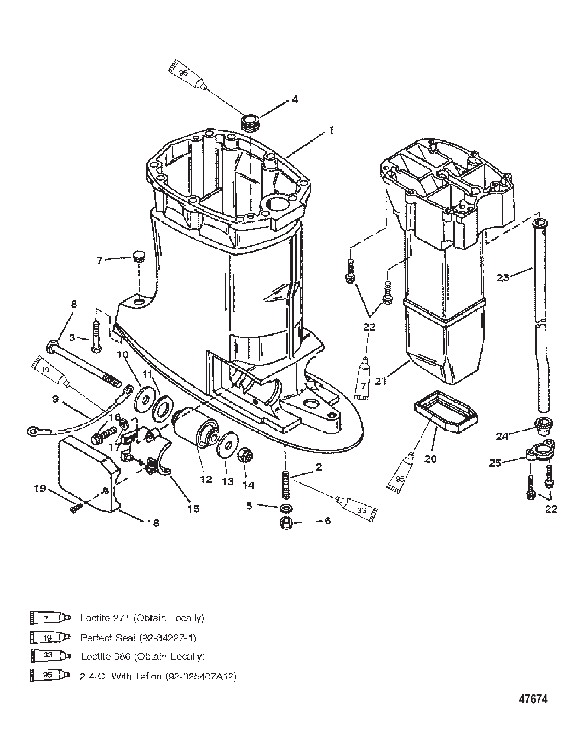 DRIVE SHAFT HOUSING AND EXHAUST TUBE S/N-0G509799 &amp; BELOW