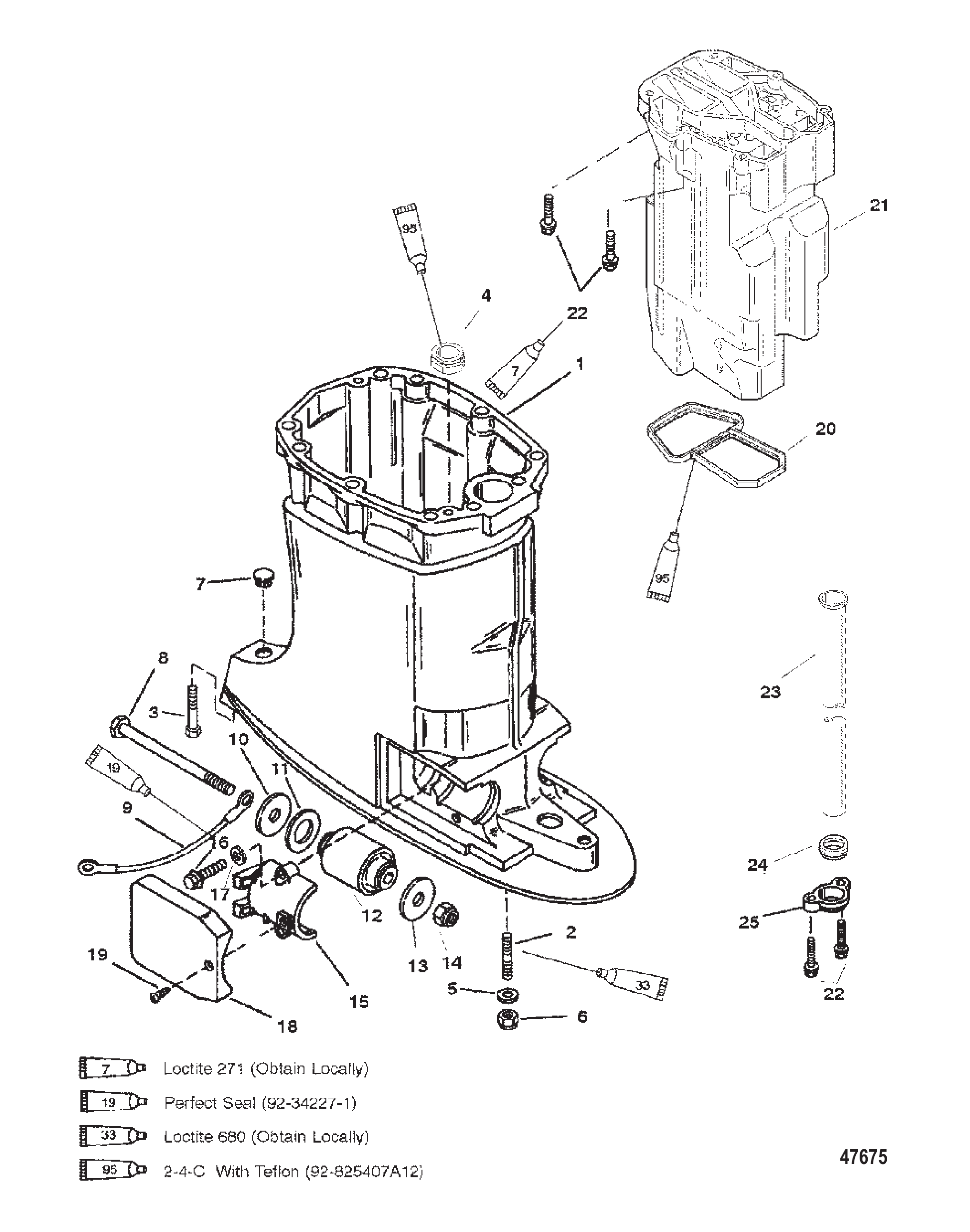 DRIVE SHAFT HOUSING AND EXHAUST TUBE S/N-0G509800 &amp; UP