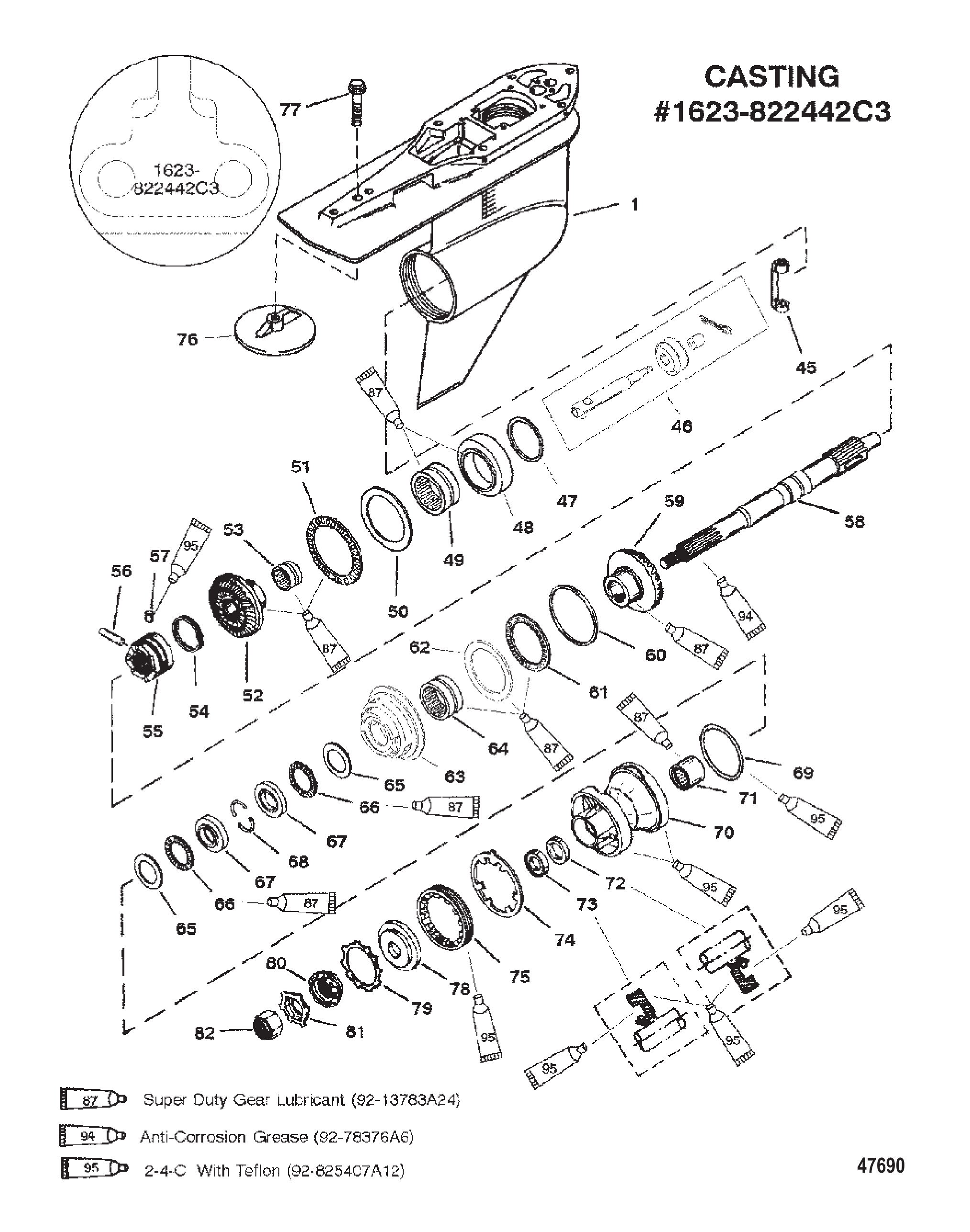 GEAR HSG (PROP SHAFT)COUNTER ROTATION(0G438000 &amp; UP)