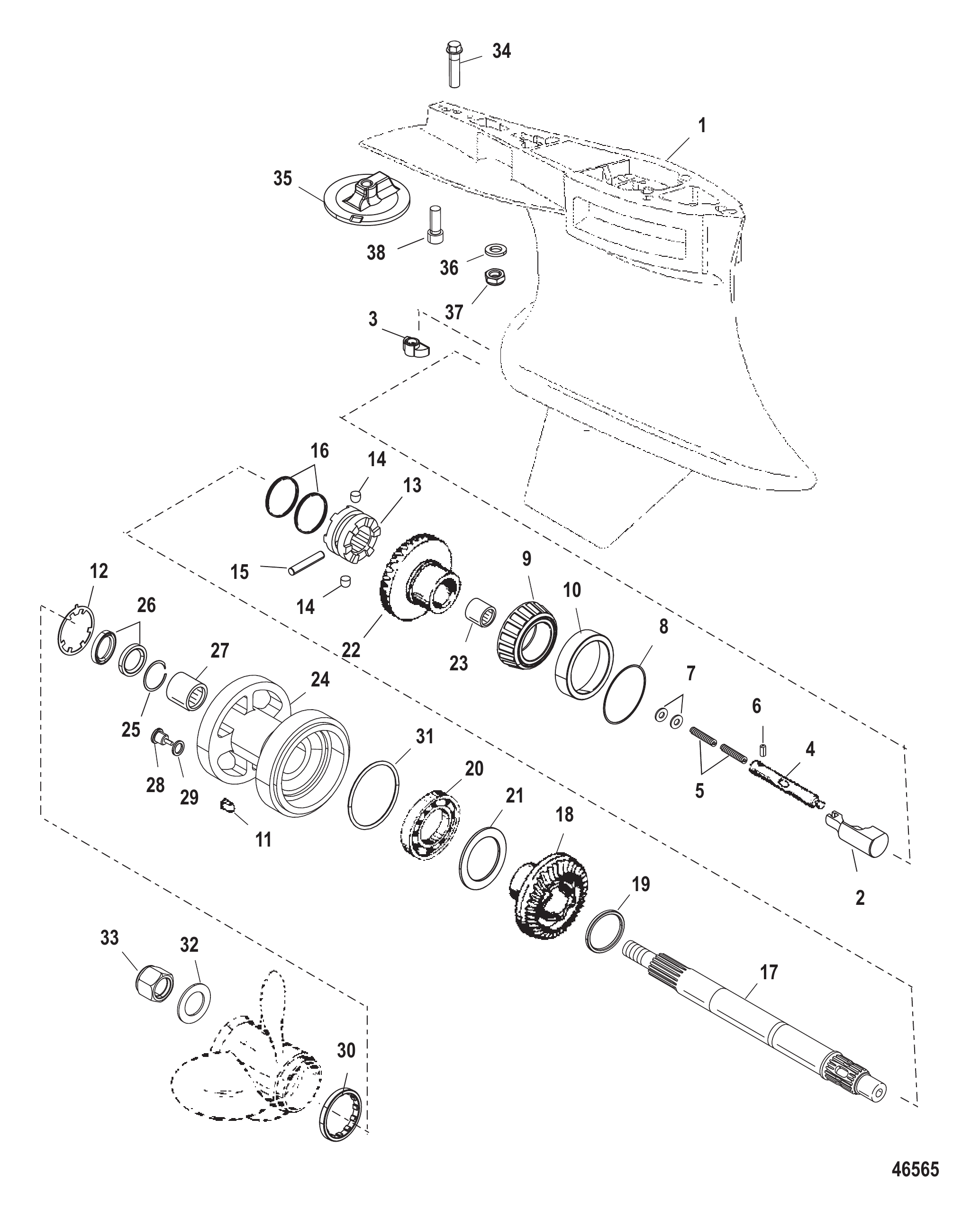 Gear Housing Propeller Shaft-Standard-Sportmaster