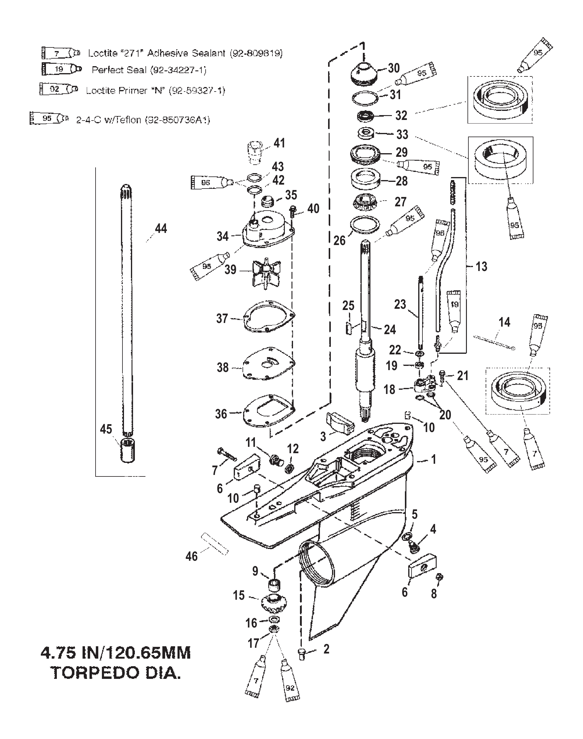 齿轮箱驱动轴-反旋转 Gear Housing Driveshaft - Counter Rotation