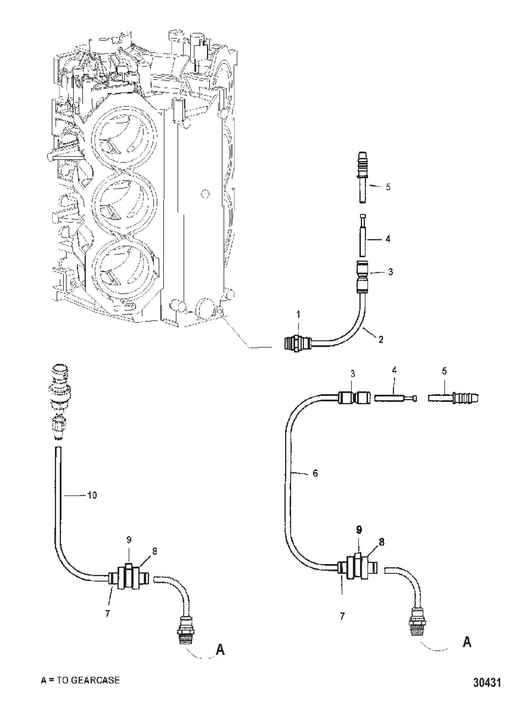 速度计/缸体压力系统(序列号0T408999及以下) SPEEDO/BLOCK PRESSURE SYSTEM (S/N-0T408999 & BELOW)