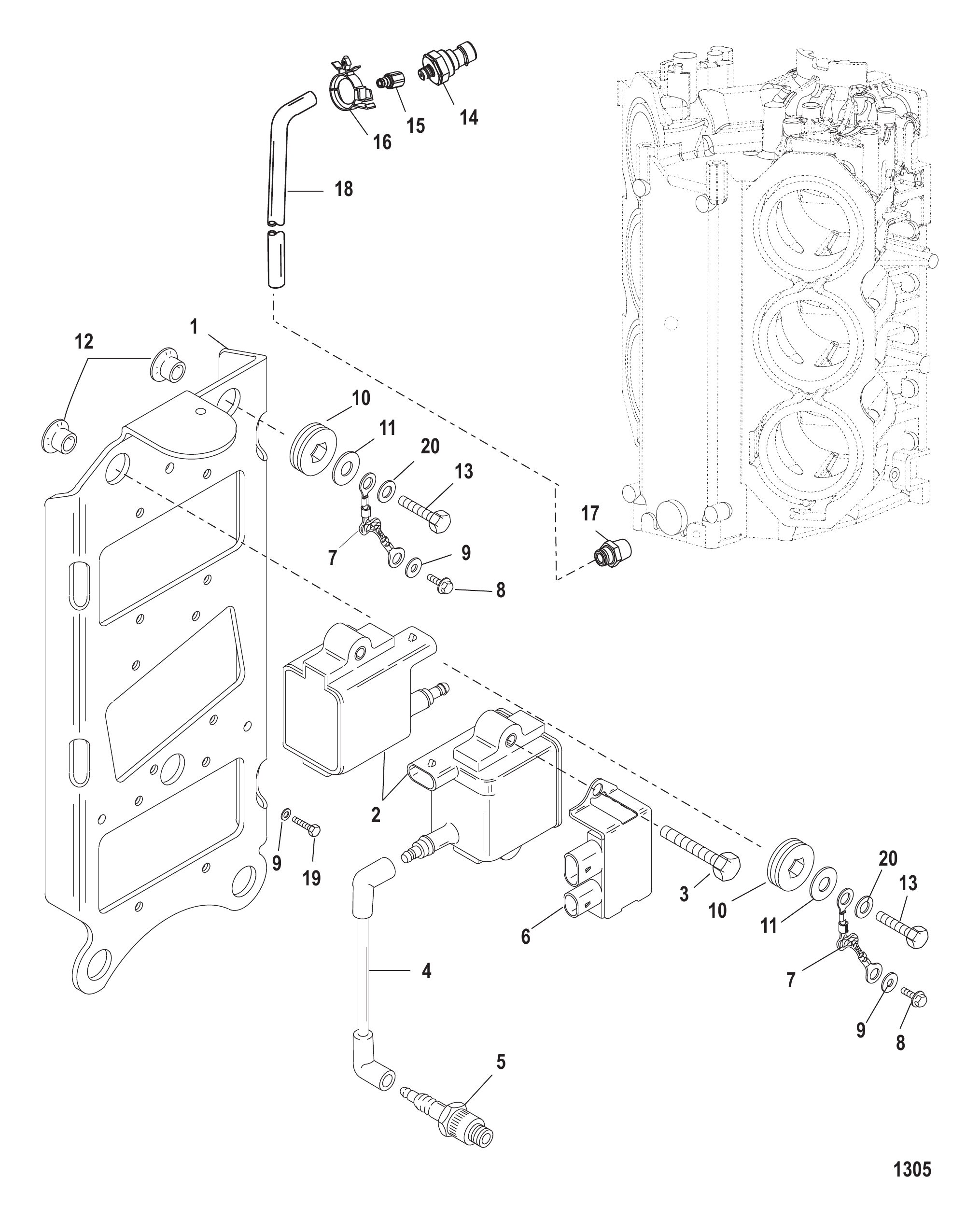线圈板(序列号0T979999及以下) Coil Plate (Serial Number 0T979999 and Below)