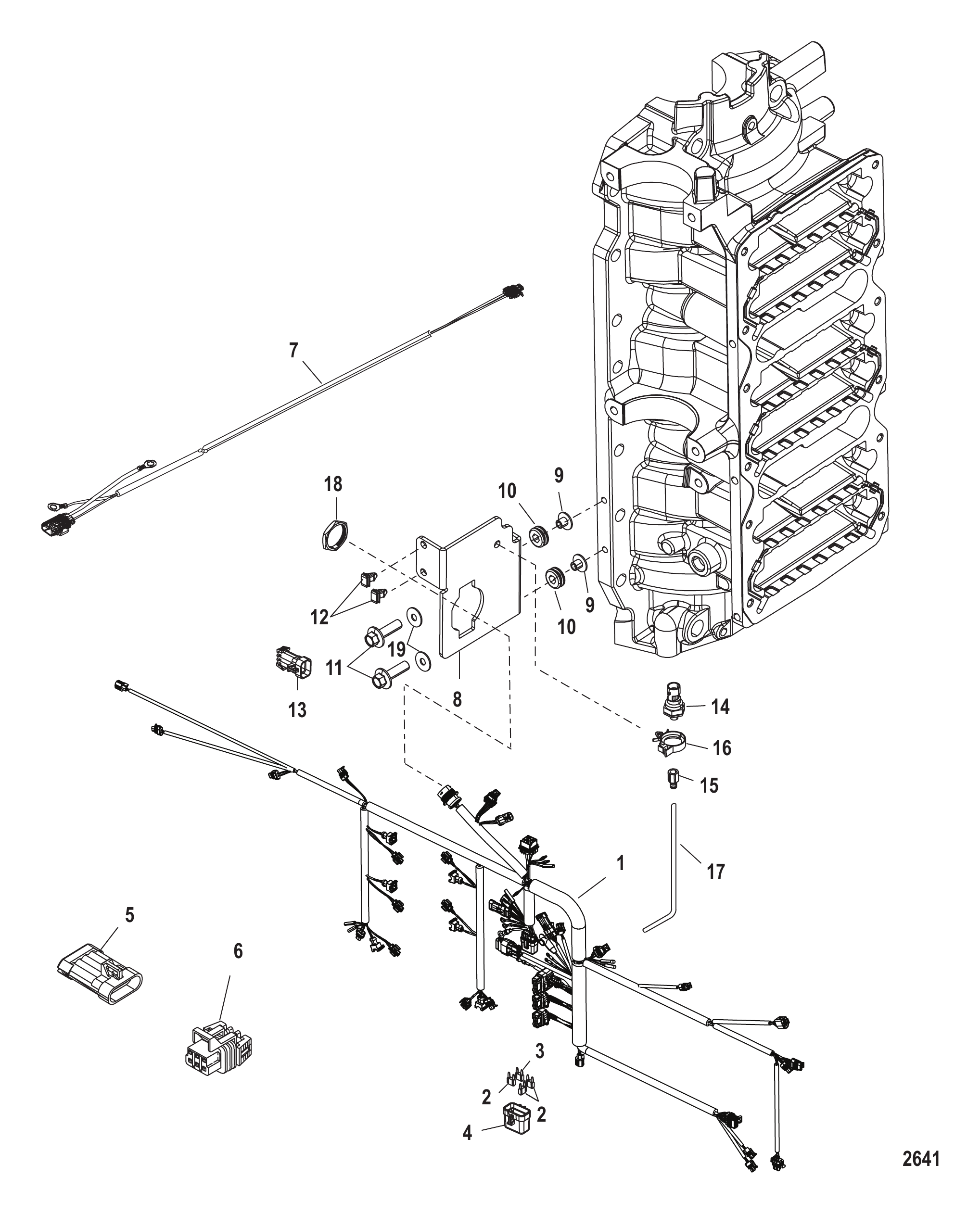 发动机线束(序列号0T980000至1B226999) Engine Harness (Serial Number 0T980000 thru 1B226999)
