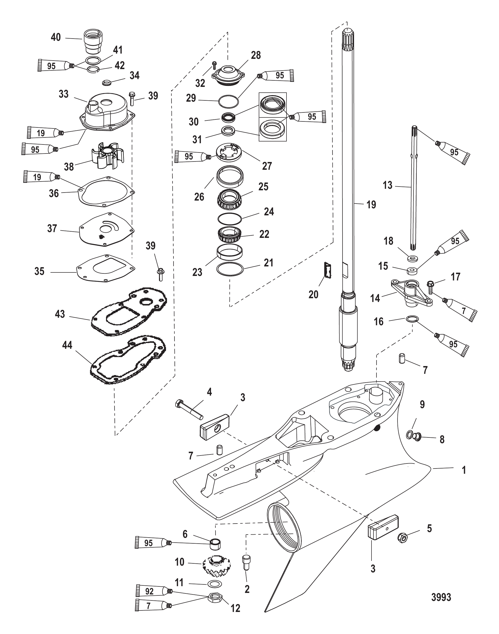 齿轮箱驱动轴(SportMaster型) Gear Housing Drive Shaft (Sport Master)
