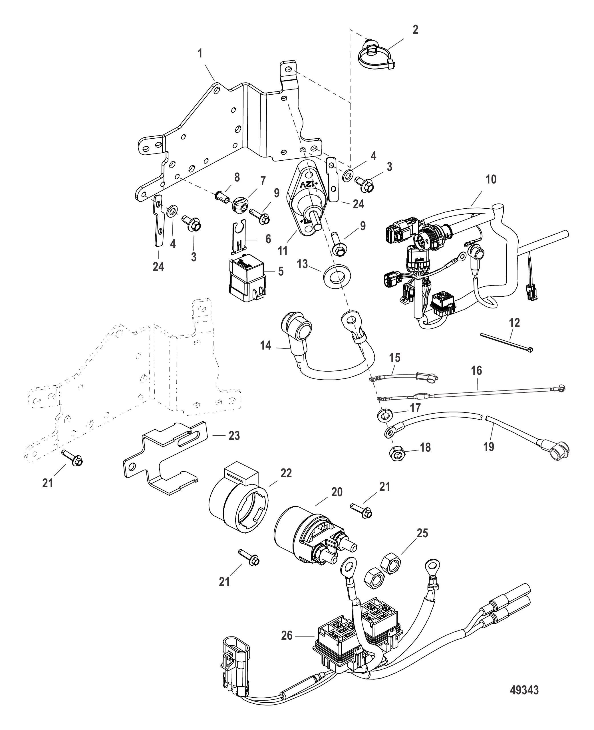 电气板组件序列号1B884208及以上 Electrical Plate Components SN# 1B884208 and up