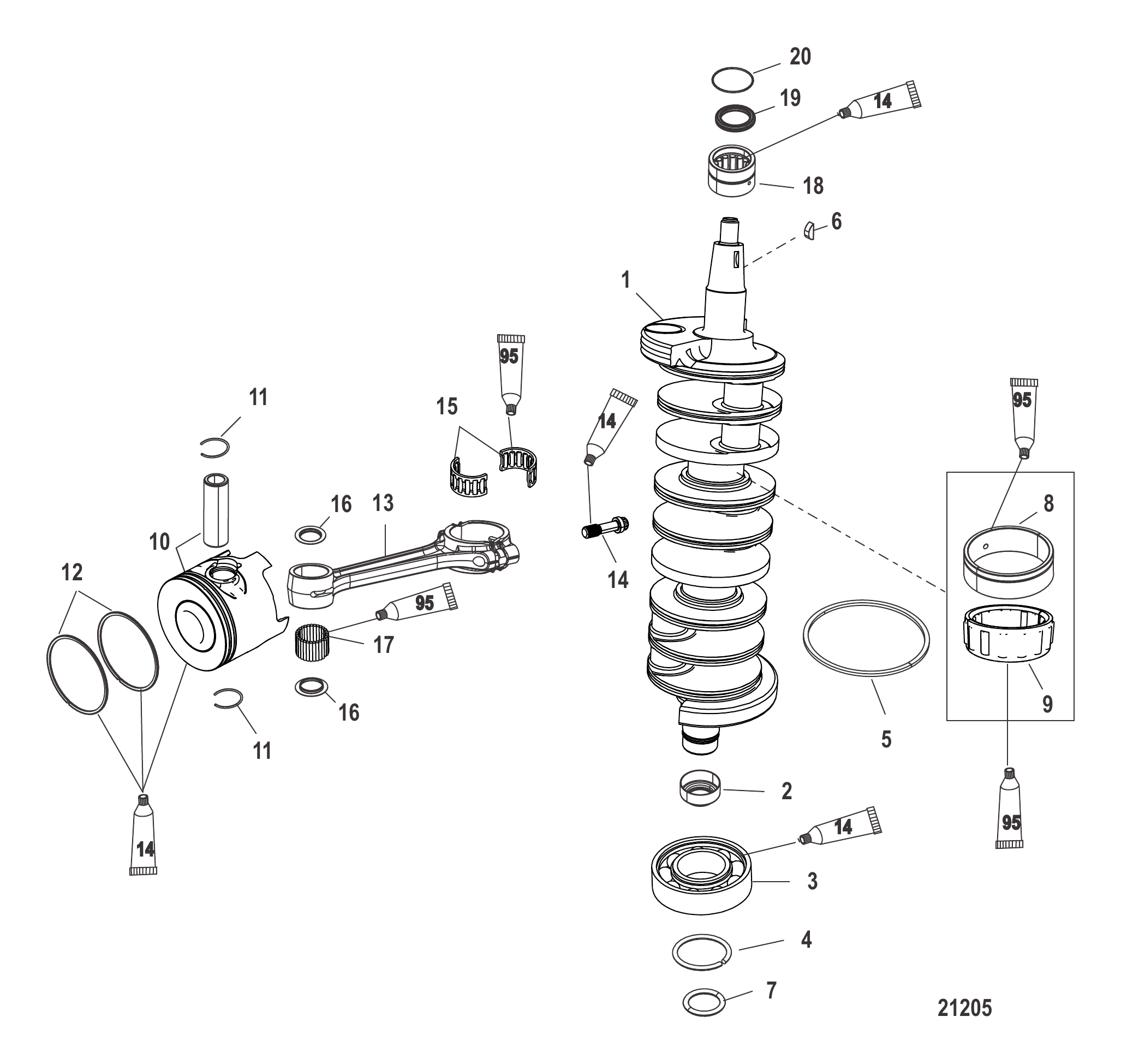Crankshaft, Pistons and Connecting Rods