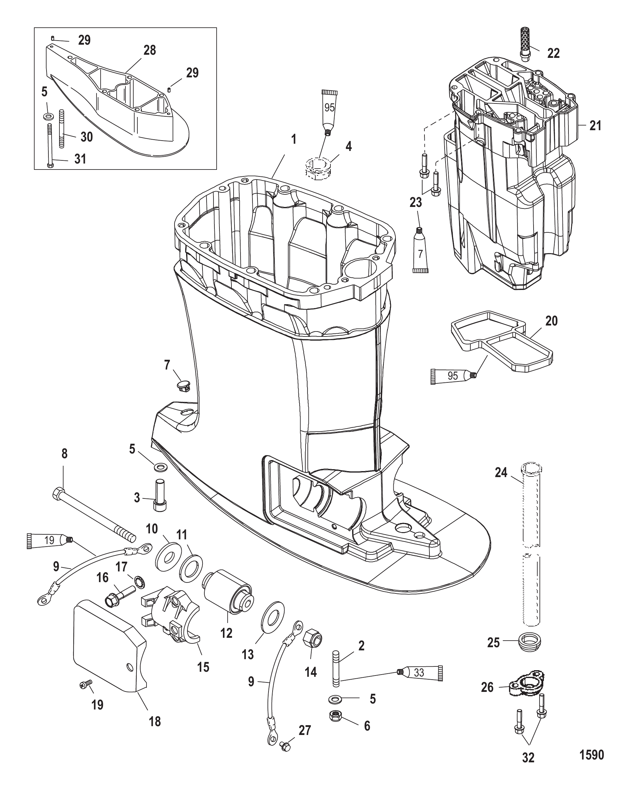 Driveshaft Housing and Exhaust Tube